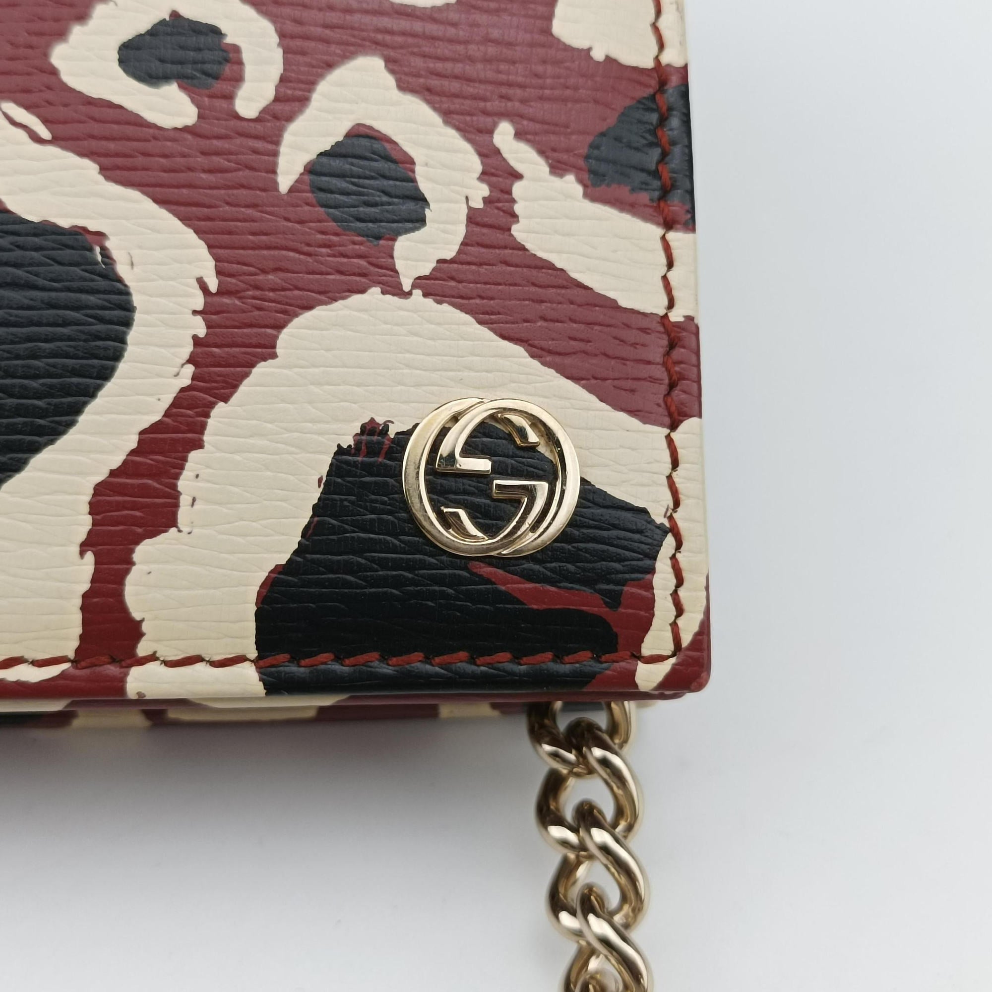 Secondhand Gucci GG Betty Leopard Print Red×Multicolour Leather 354697 shoulderbag | stylenewstar