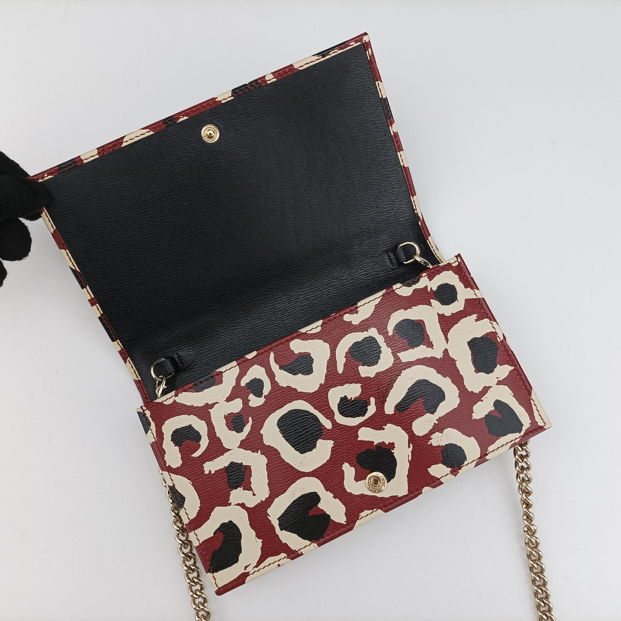 Secondhand Gucci GG Betty Leopard Print Red×Multicolour Leather 354697 shoulderbag | stylenewstar