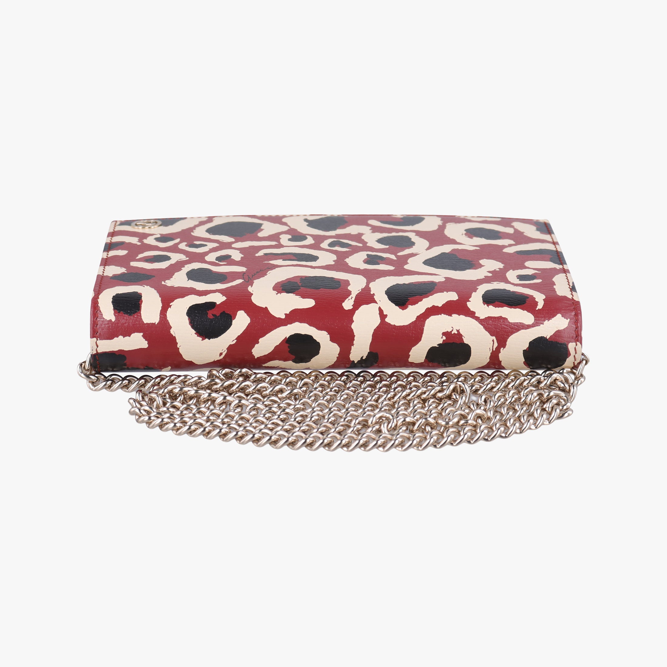 Secondhand Gucci GG Betty Leopard Print Red×Multicolour Leather 354697 shoulderbag | stylenewstar