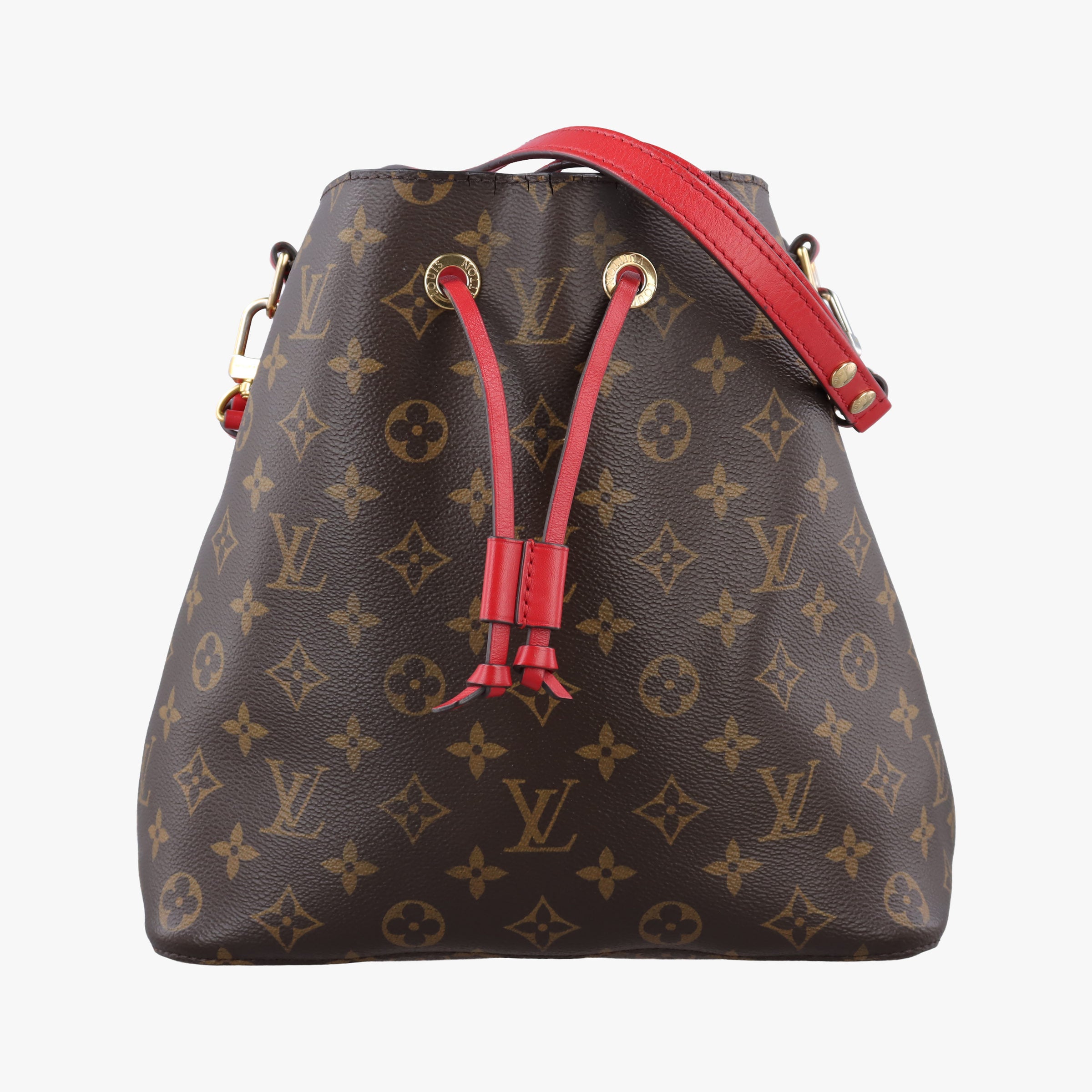 Pre-owned Louis Vuitton NeoNoe BrownxCoquelicot Monogram CanvasxLeather M44021 shoulderbag | stylenewstar