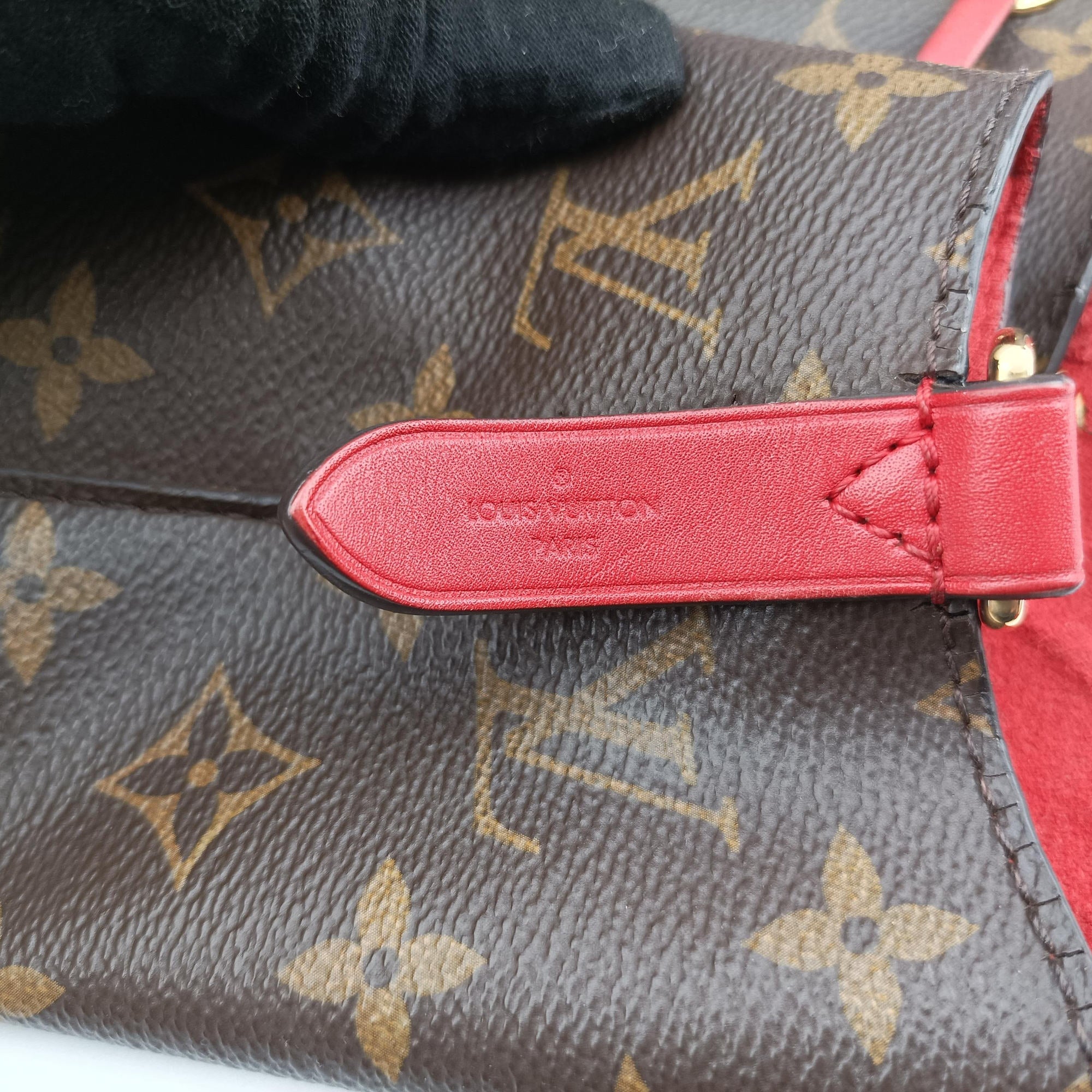 Pre-owned Louis Vuitton NeoNoe BrownxCoquelicot Monogram CanvasxLeather M44021 shoulderbag | stylenewstar