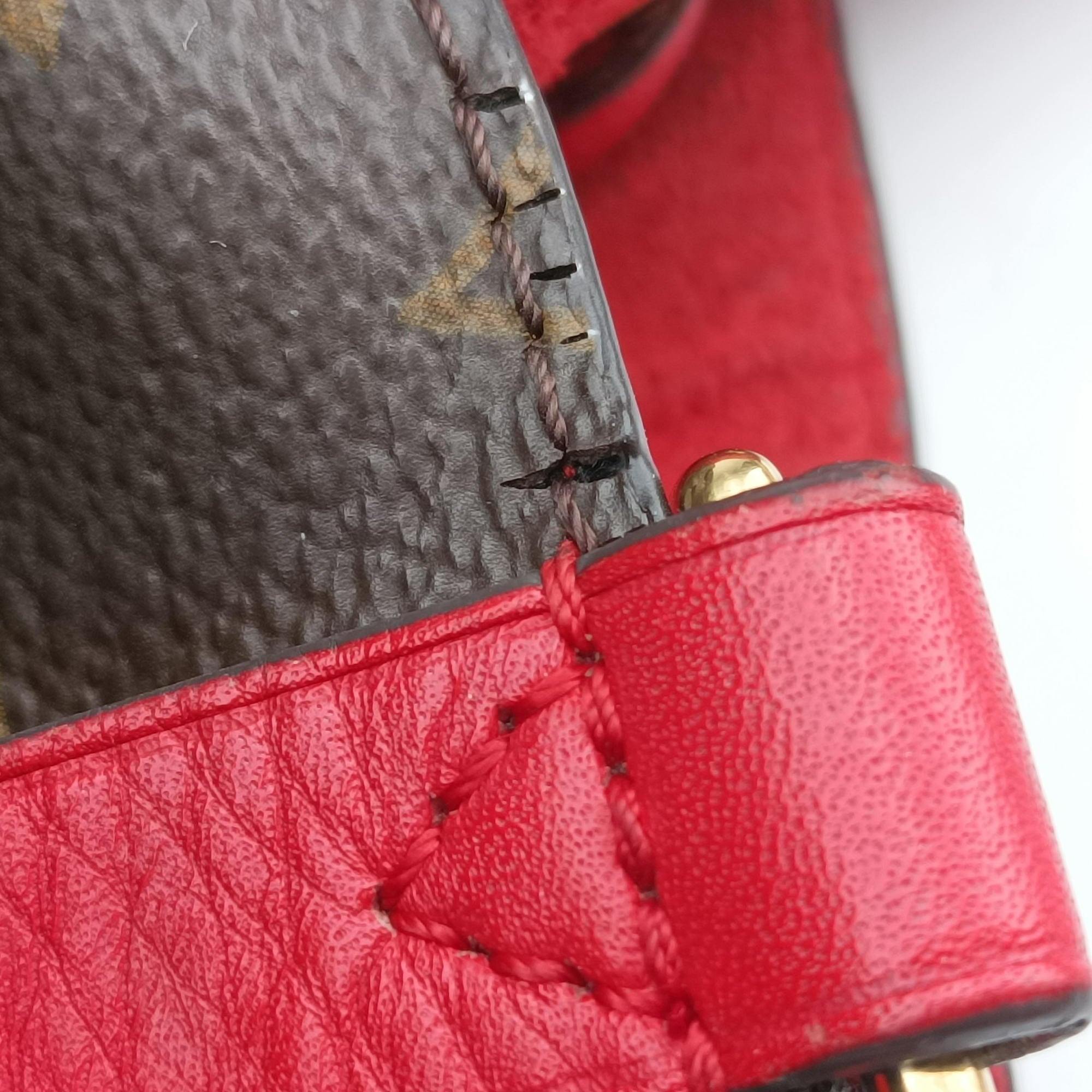 Pre-owned Louis Vuitton NeoNoe BrownxCoquelicot Monogram CanvasxLeather M44021 shoulderbag | stylenewstar