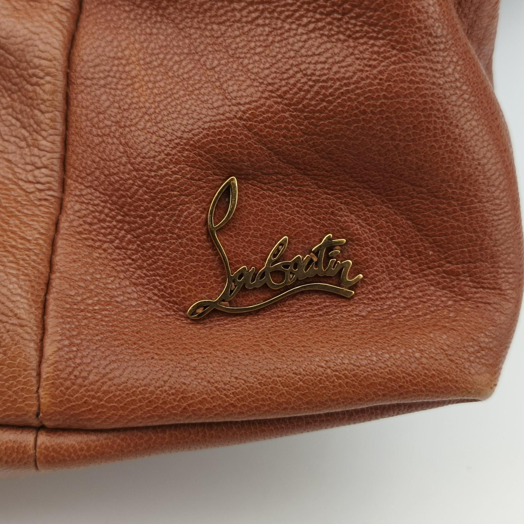 Pre-owned Christian Louboutin Sybil  Brown ×Black Goatskin  handbag | stylenewstar