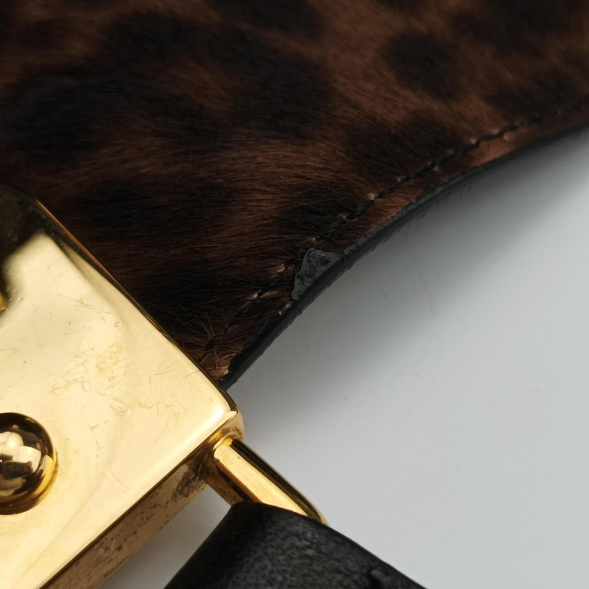Pre-owned Christian Louboutin Sybil  Brown ×Black Goatskin  handbag | stylenewstar