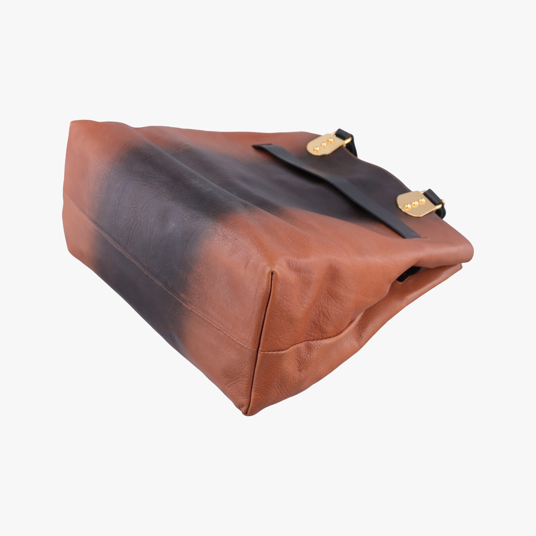 Pre-owned Christian Louboutin Sybil  Brown ×Black Goatskin  handbag | stylenewstar