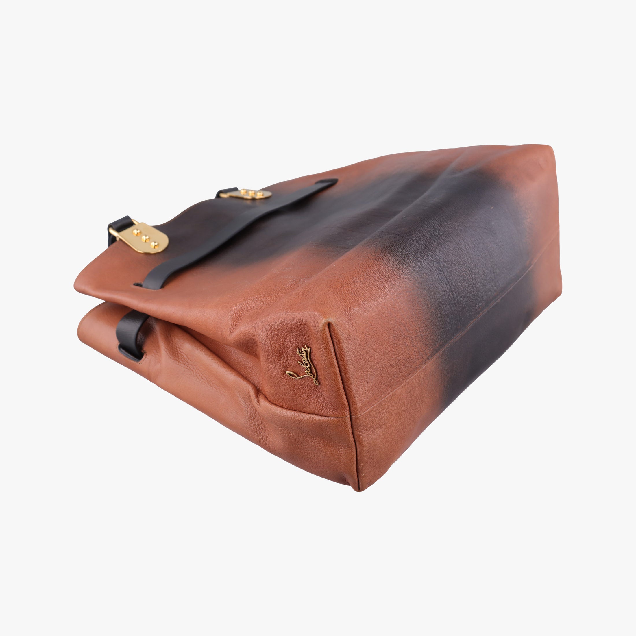 Pre-owned Christian Louboutin Sybil  Brown ×Black Goatskin  handbag | stylenewstar