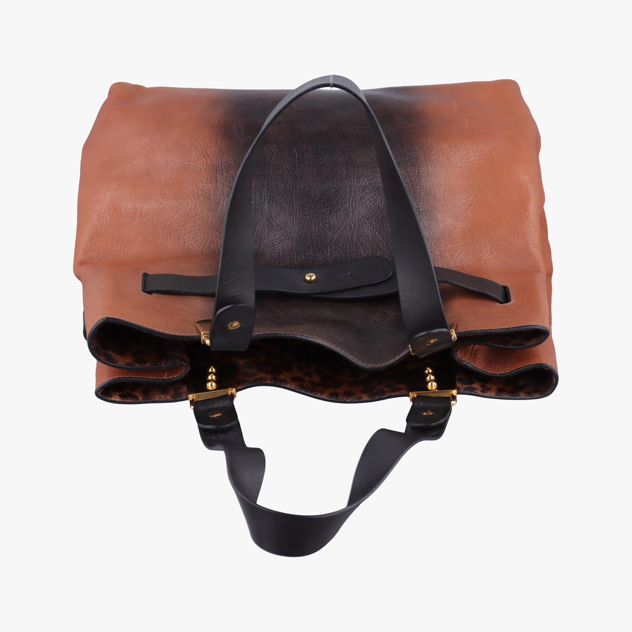 Pre-owned Christian Louboutin Sybil  Brown ×Black Goatskin  handbag | stylenewstar