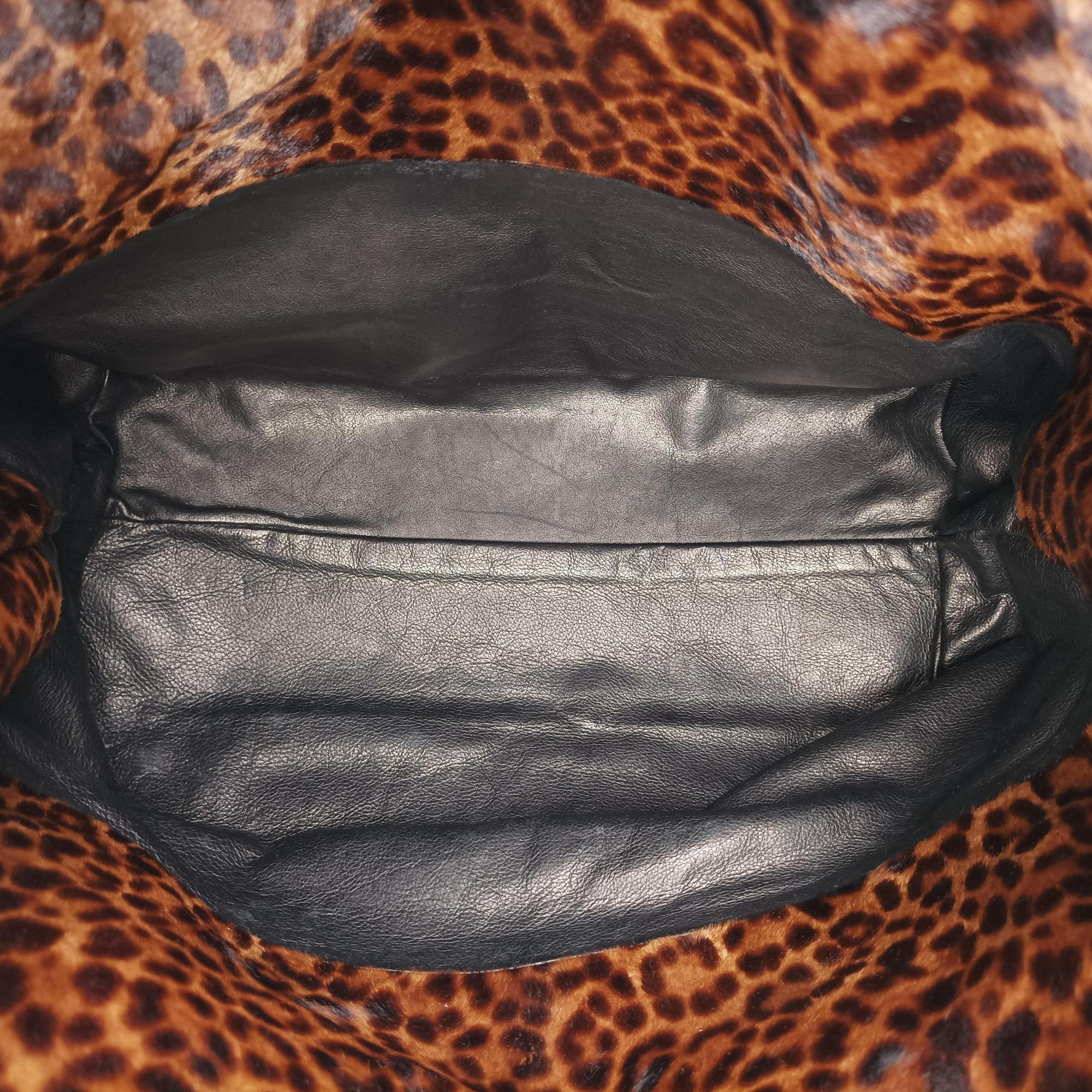 Pre-owned Christian Louboutin Sybil  Brown ×Black Goatskin  handbag | stylenewstar