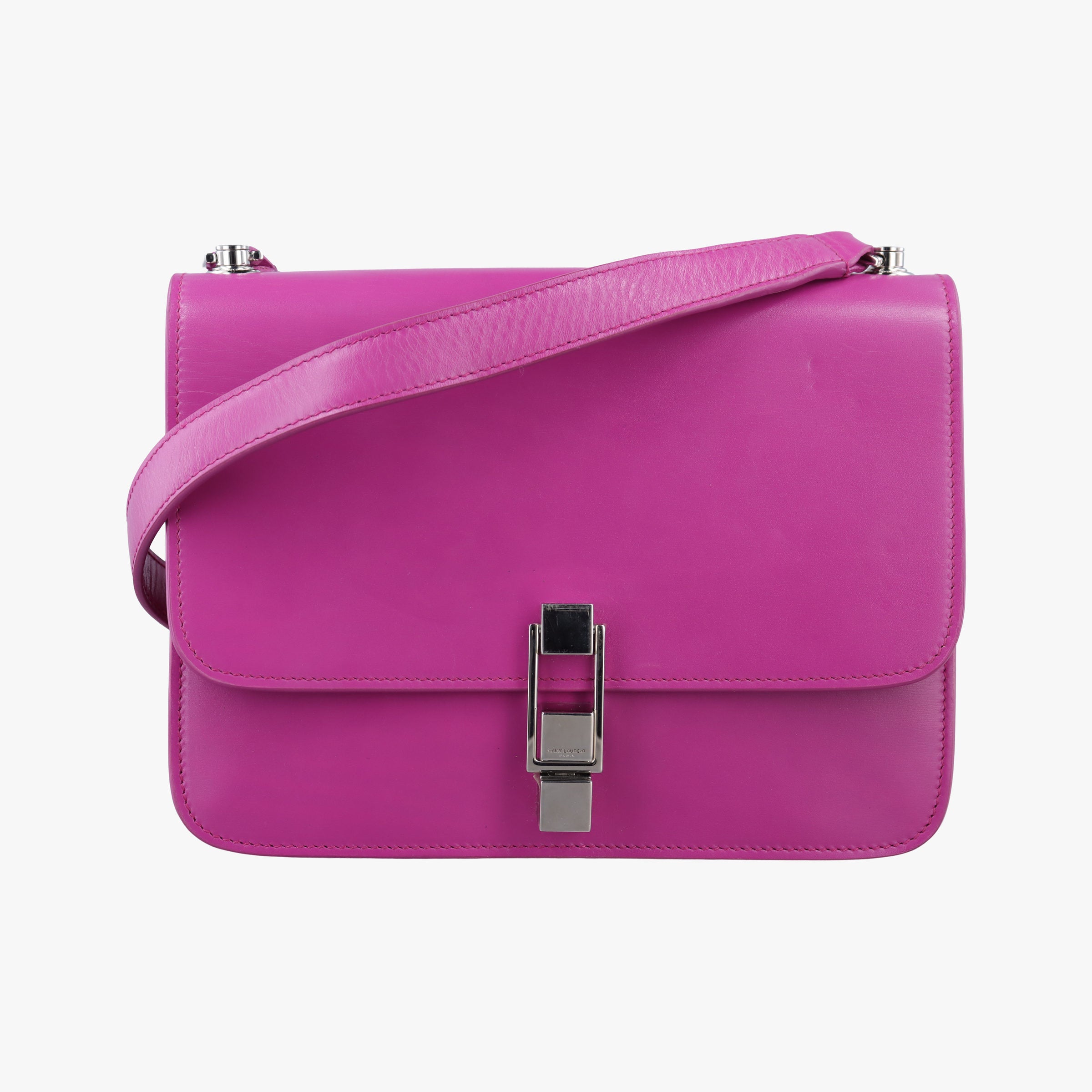 Pre-owned Yves Saint Laurent LE Carre Purple Leather 585060 shoulderbag | stylenewstar