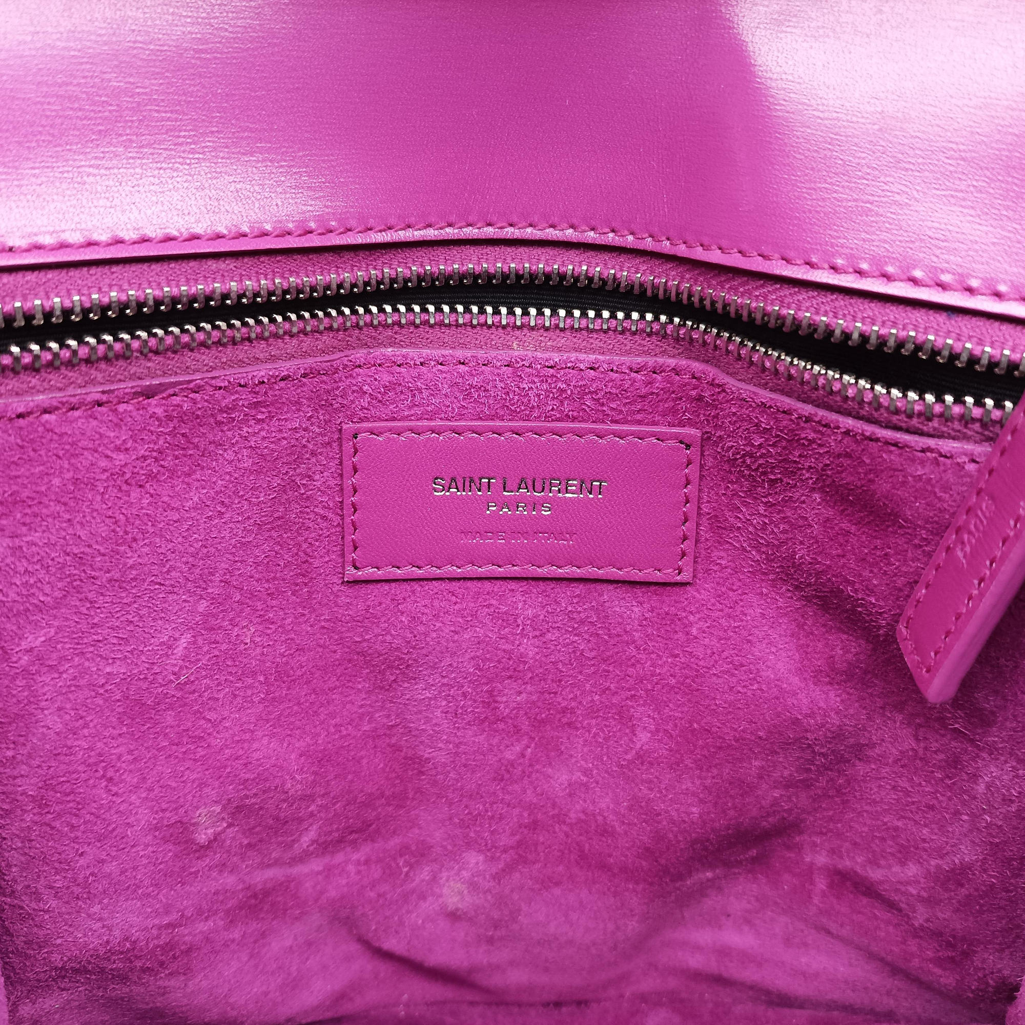 Pre-owned Yves Saint Laurent LE Carre Purple Leather 585060 shoulderbag | stylenewstar