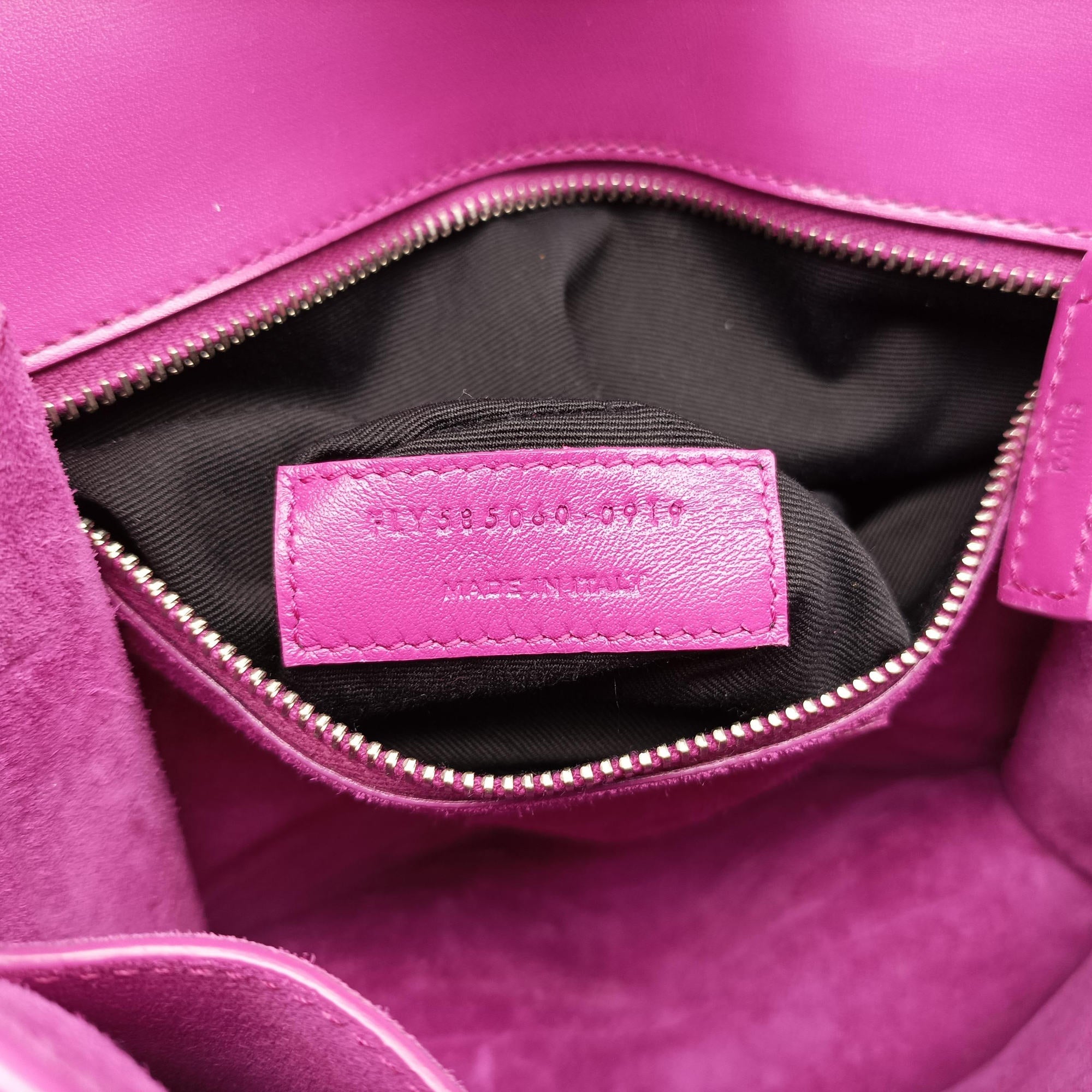 Pre-owned Yves Saint Laurent LE Carre Purple Leather 585060 shoulderbag | stylenewstar