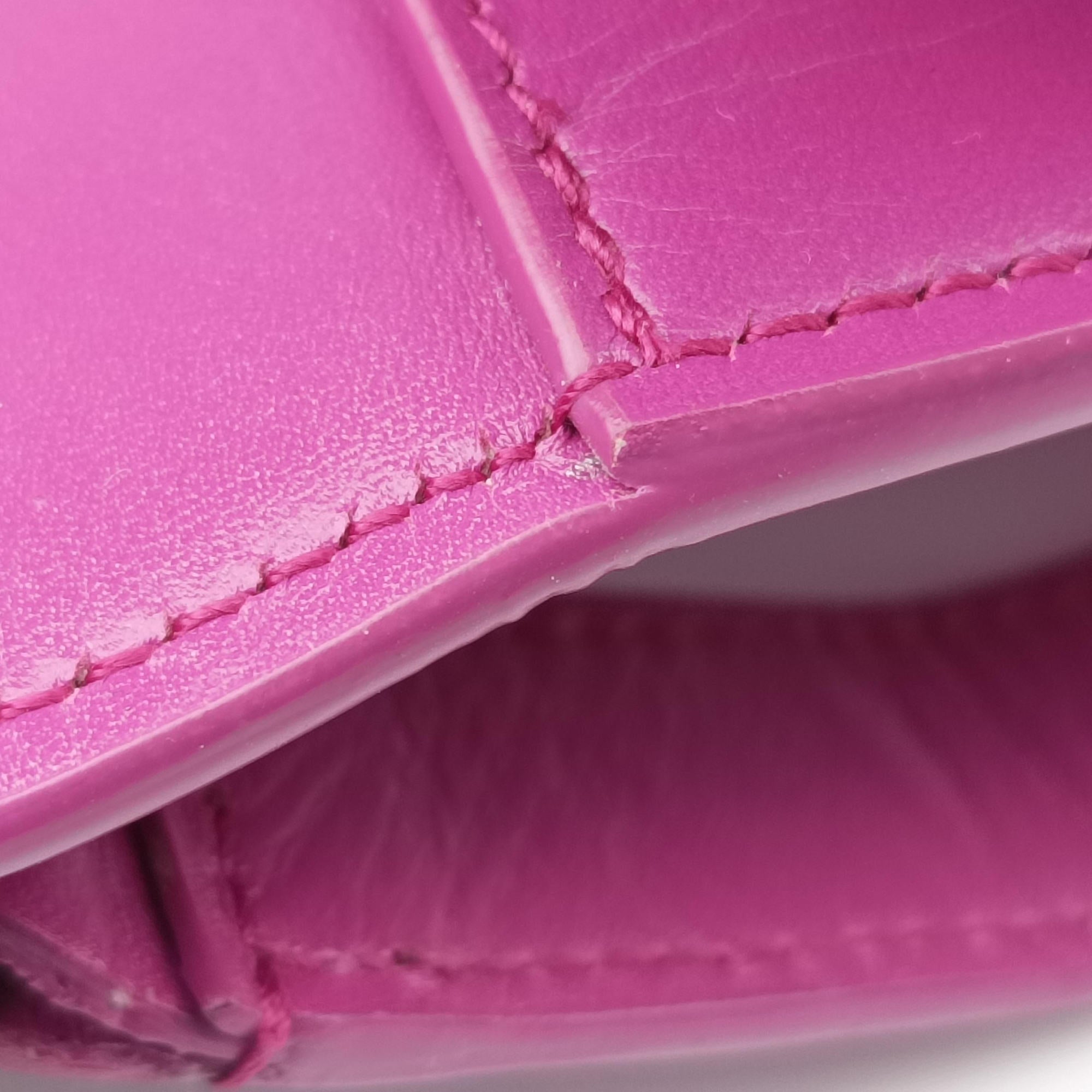 Pre-owned Yves Saint Laurent LE Carre Purple Leather 585060 shoulderbag | stylenewstar