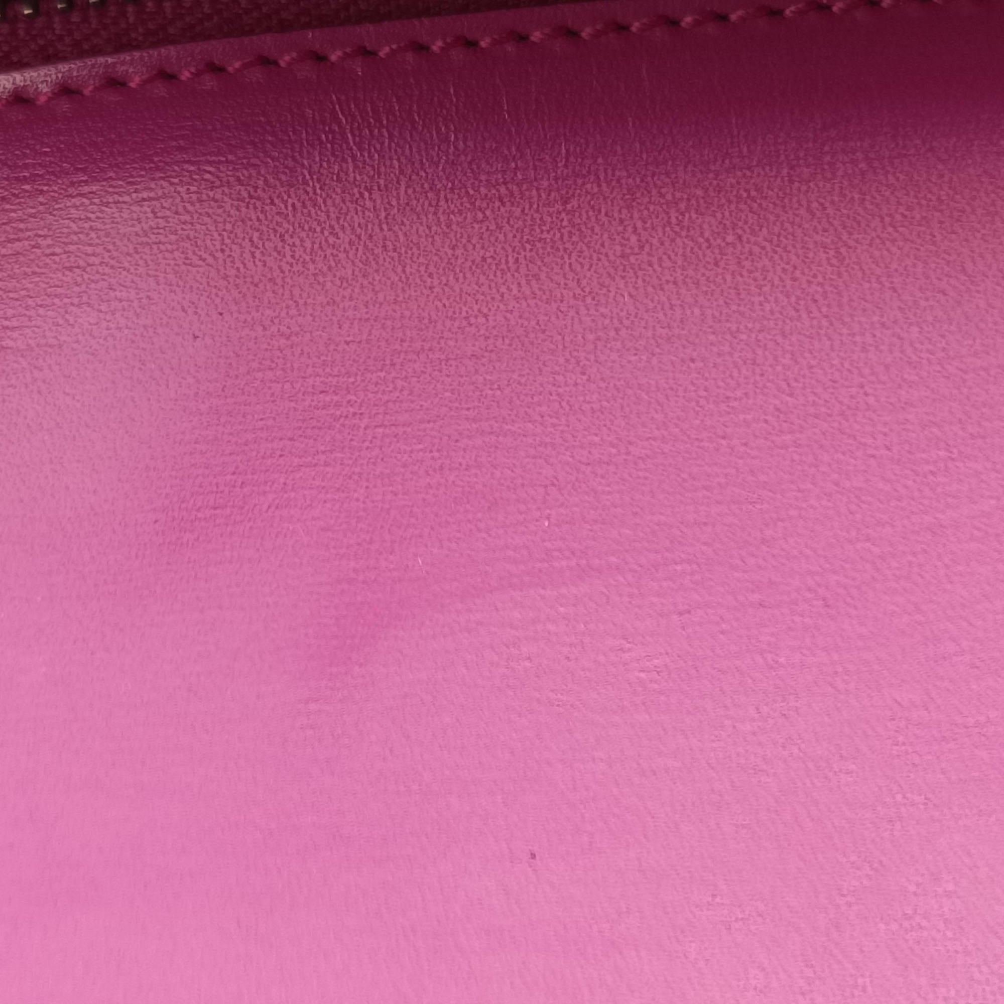 Pre-owned Yves Saint Laurent LE Carre Purple Leather 585060 shoulderbag | stylenewstar
