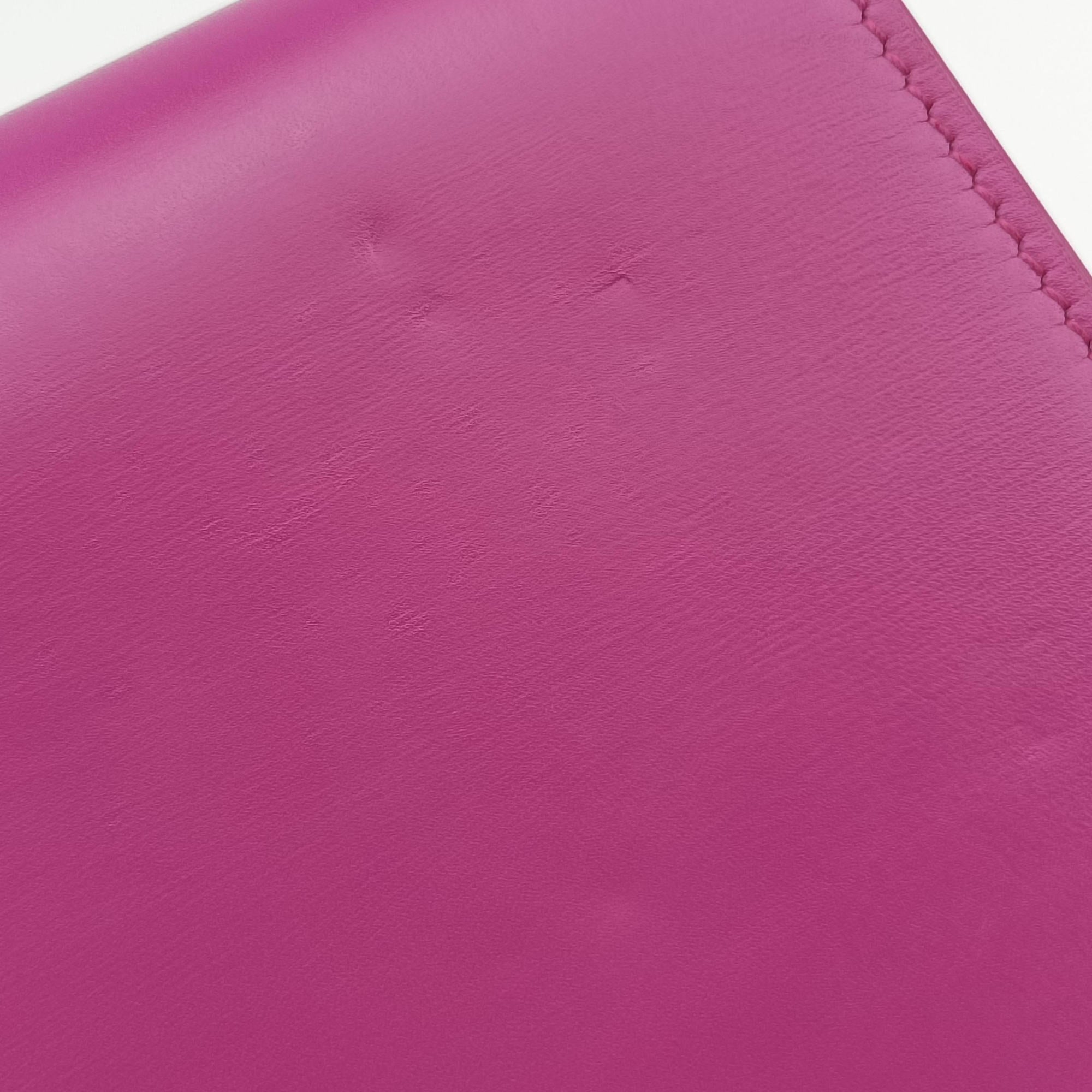 Pre-owned Yves Saint Laurent LE Carre Purple Leather 585060 shoulderbag | stylenewstar