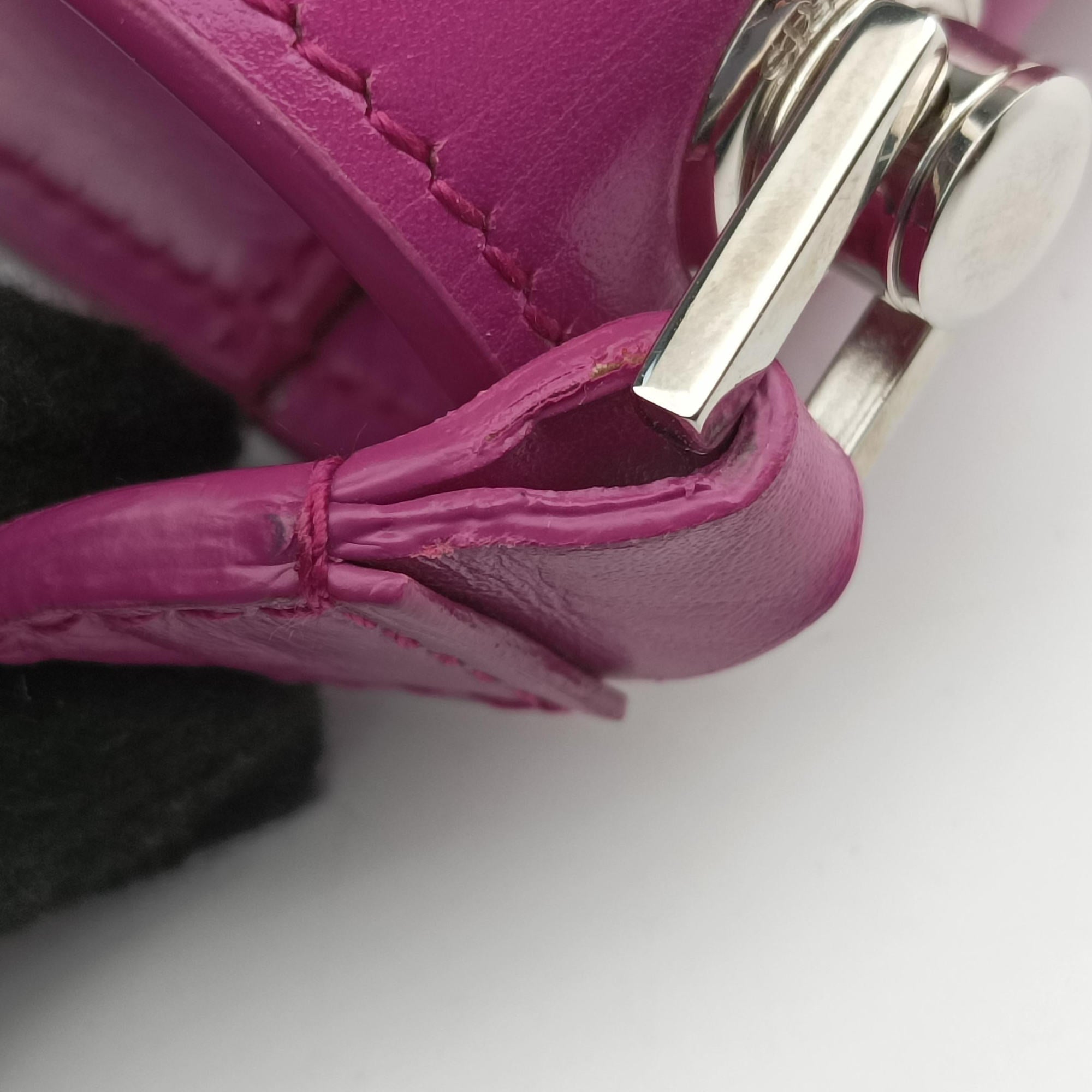 Pre-owned Yves Saint Laurent LE Carre Purple Leather 585060 shoulderbag | stylenewstar