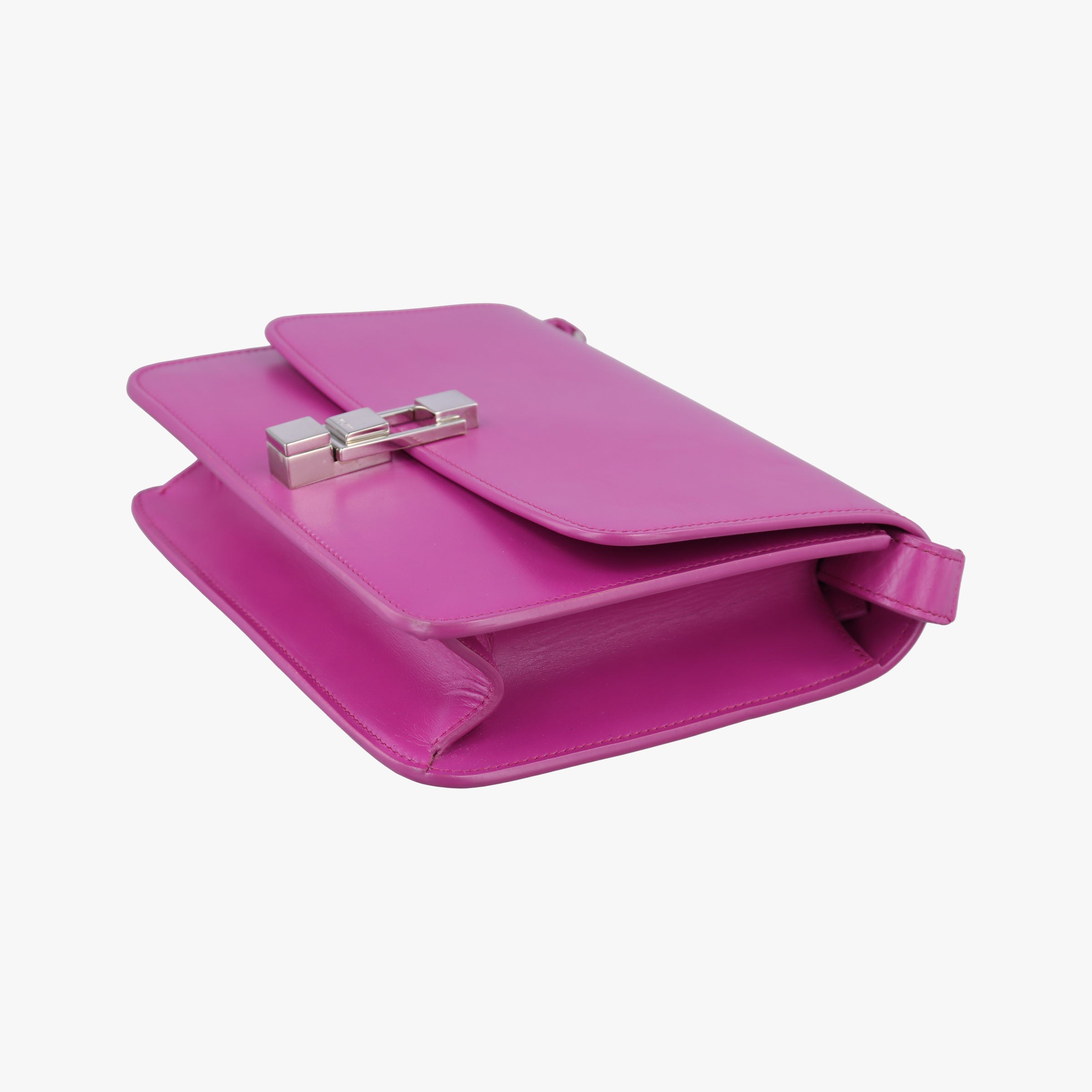 Pre-owned Yves Saint Laurent LE Carre Purple Leather 585060 shoulderbag | stylenewstar