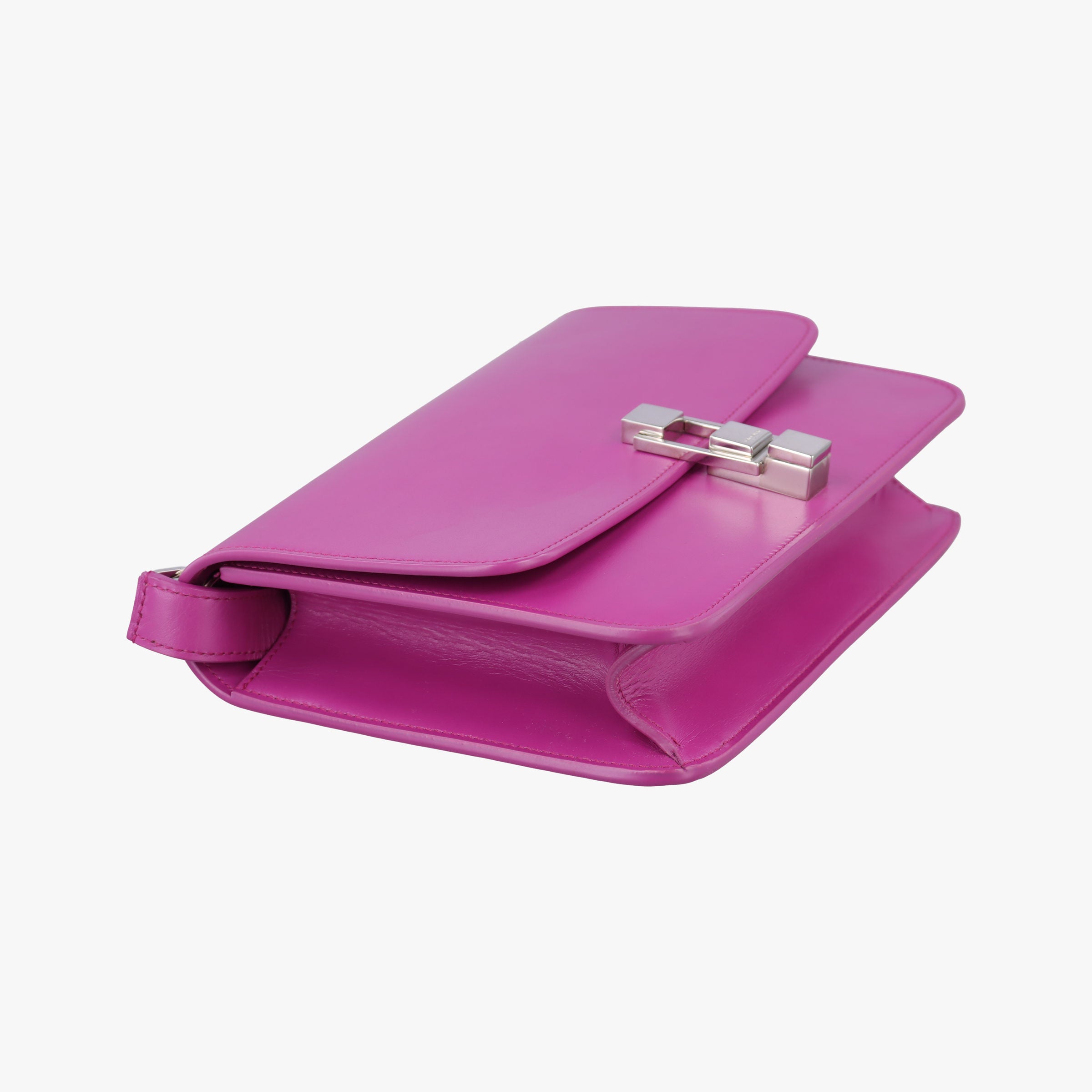 Pre-owned Yves Saint Laurent LE Carre Purple Leather 585060 shoulderbag | stylenewstar