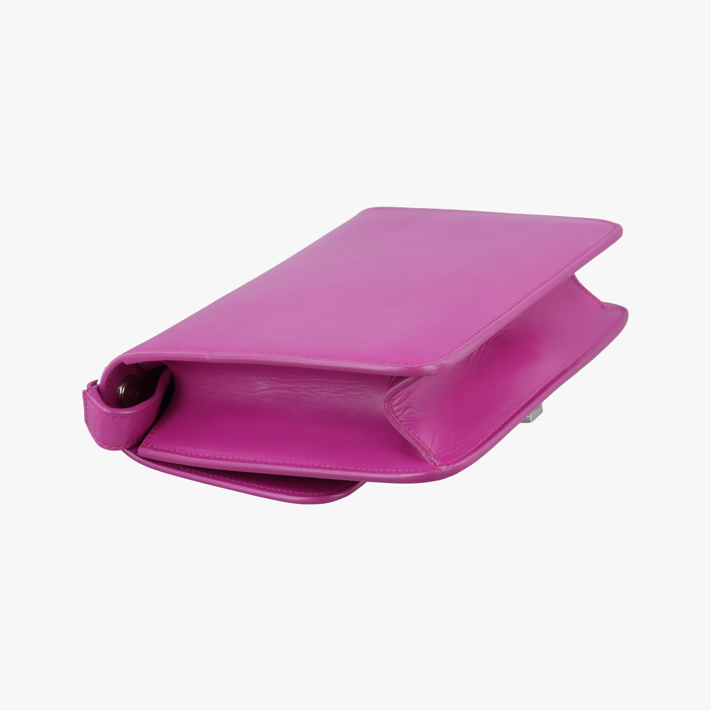 Pre-owned Yves Saint Laurent LE Carre Purple Leather 585060 shoulderbag | stylenewstar