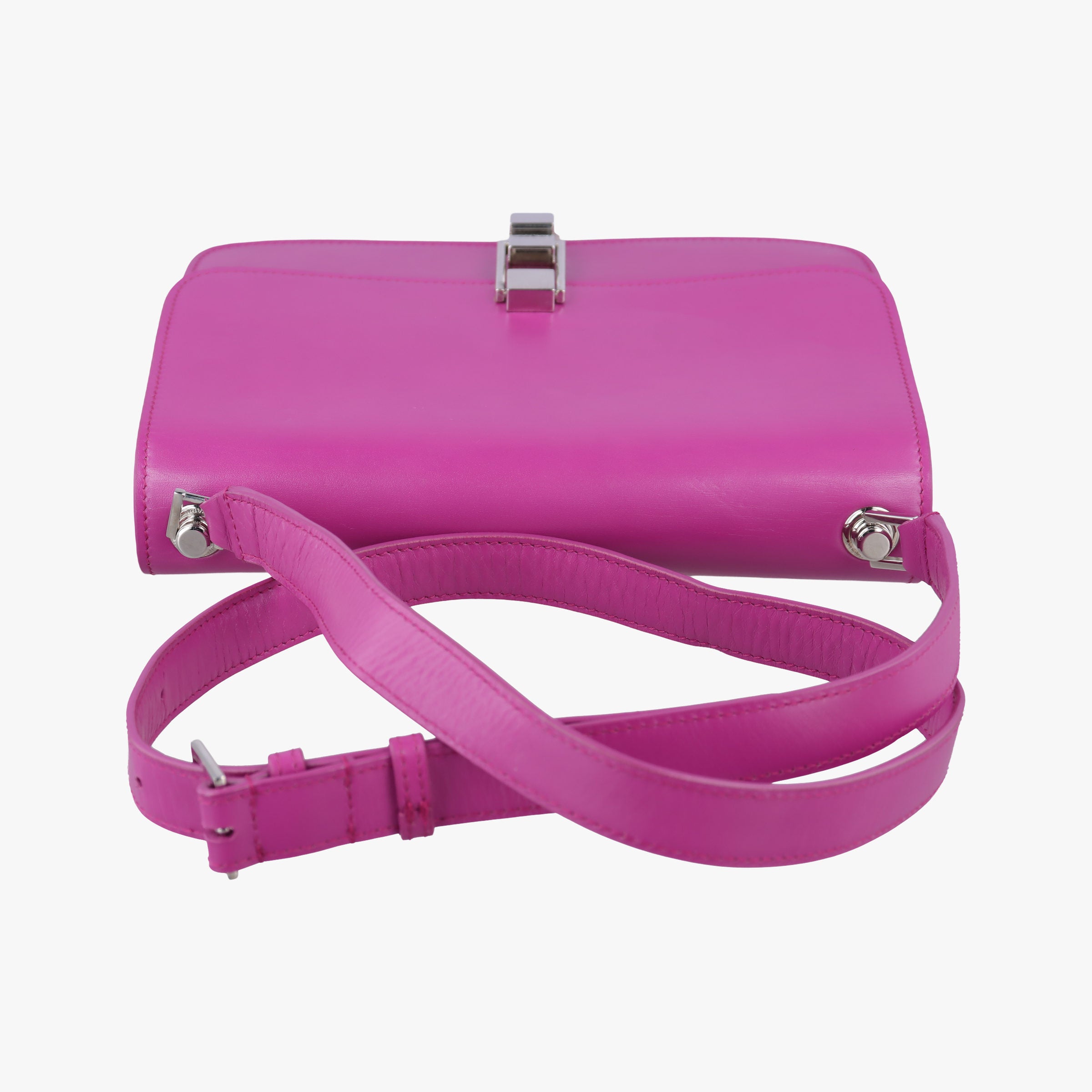 Pre-owned Yves Saint Laurent LE Carre Purple Leather 585060 shoulderbag | stylenewstar