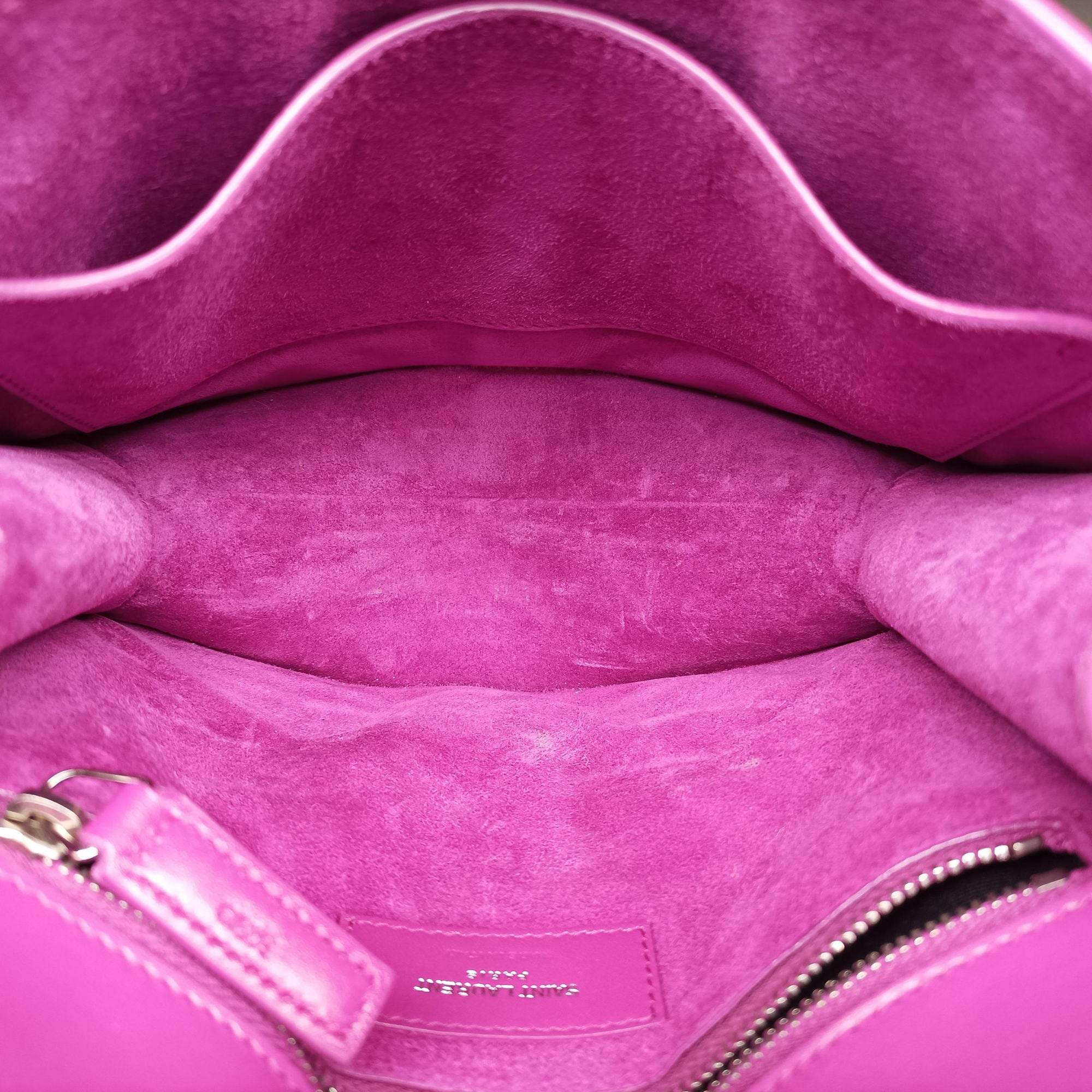 Pre-owned Yves Saint Laurent LE Carre Purple Leather 585060 shoulderbag | stylenewstar