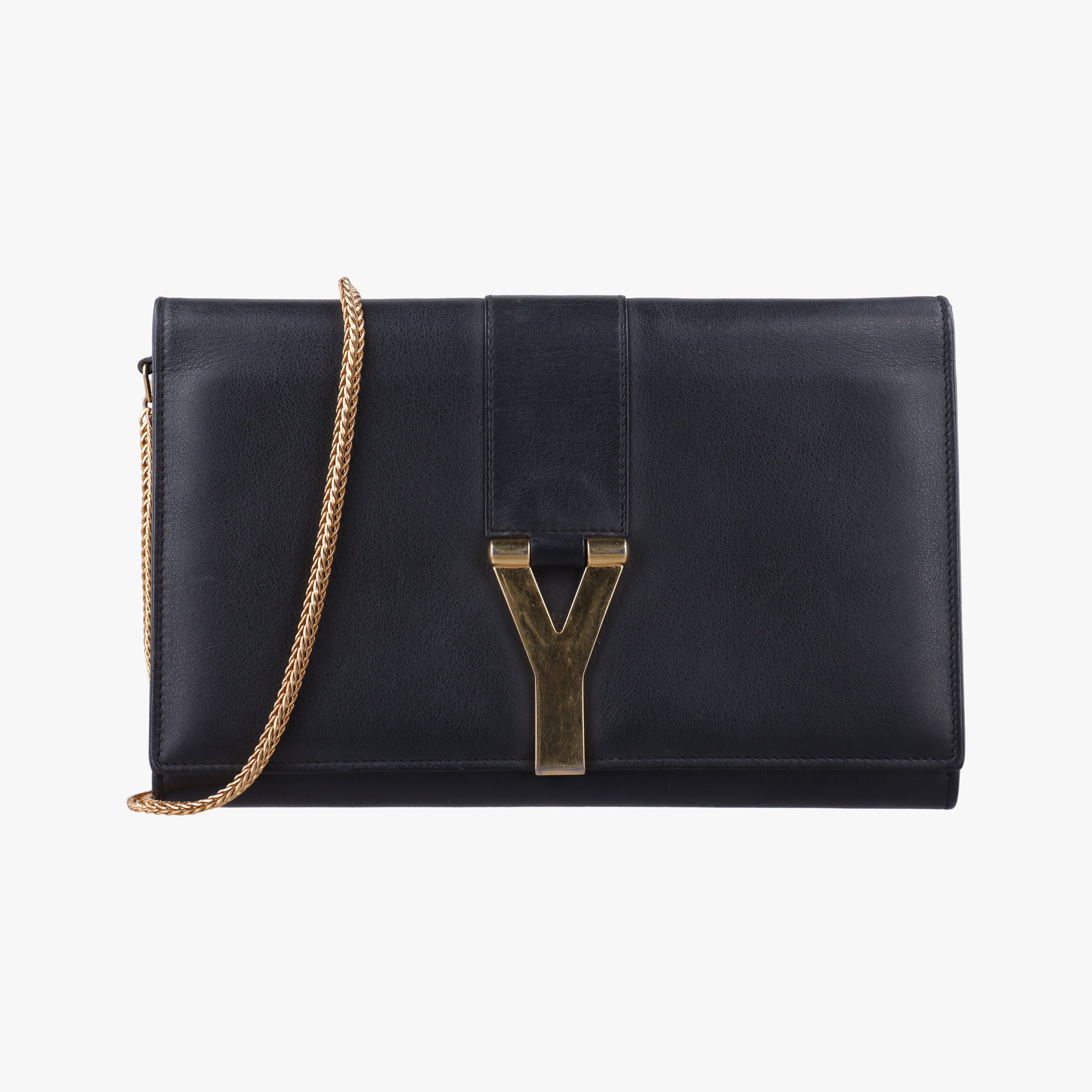 Vintage Yves Saint Laurent Y Ligne Black Leather 348117 shoulderbag | stylenewstar