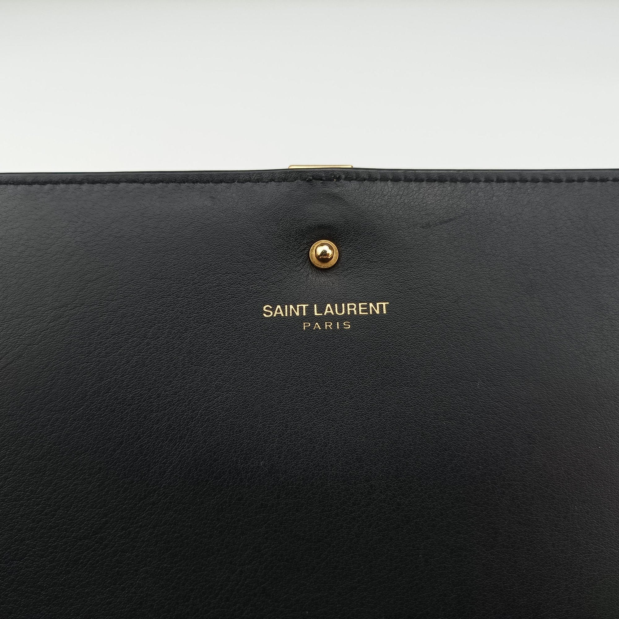 Vintage Yves Saint Laurent Y Ligne Black Leather 348117 shoulderbag | stylenewstar