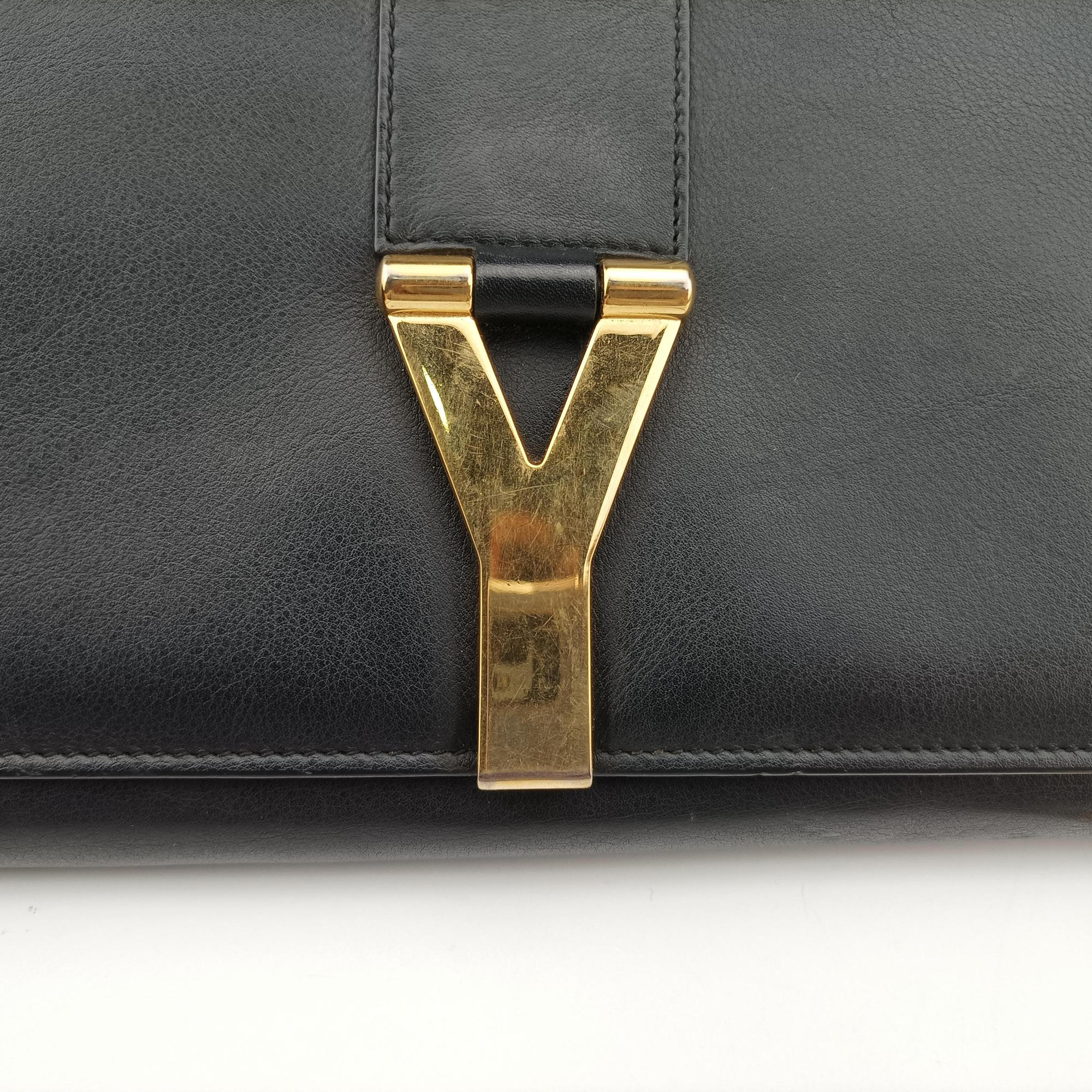 Vintage Yves Saint Laurent Y Ligne Black Leather 348117 shoulderbag | stylenewstar