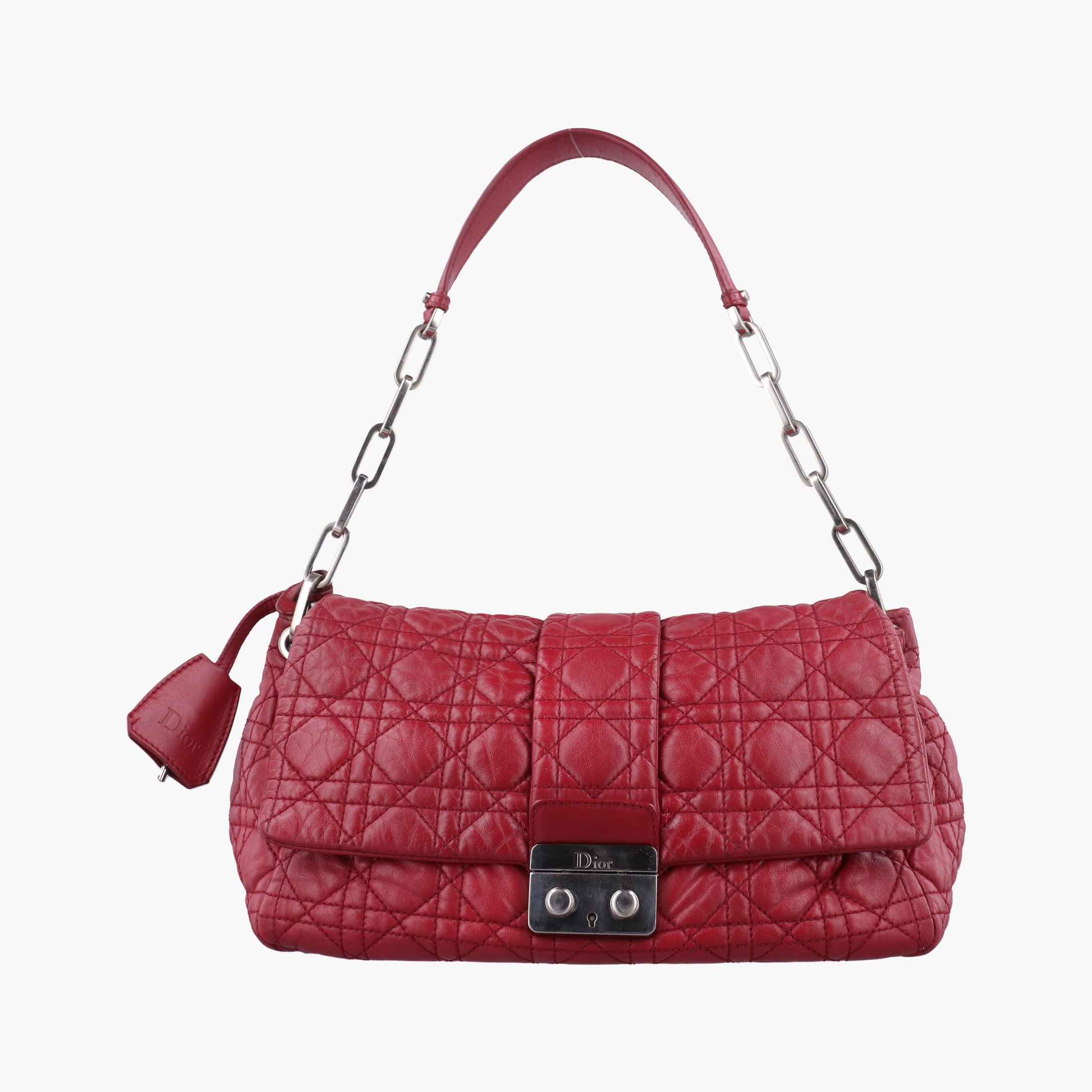 Pre-owned Christian Dior New Rock Cannage Red Lambskin  shoulderbag | stylenewstar