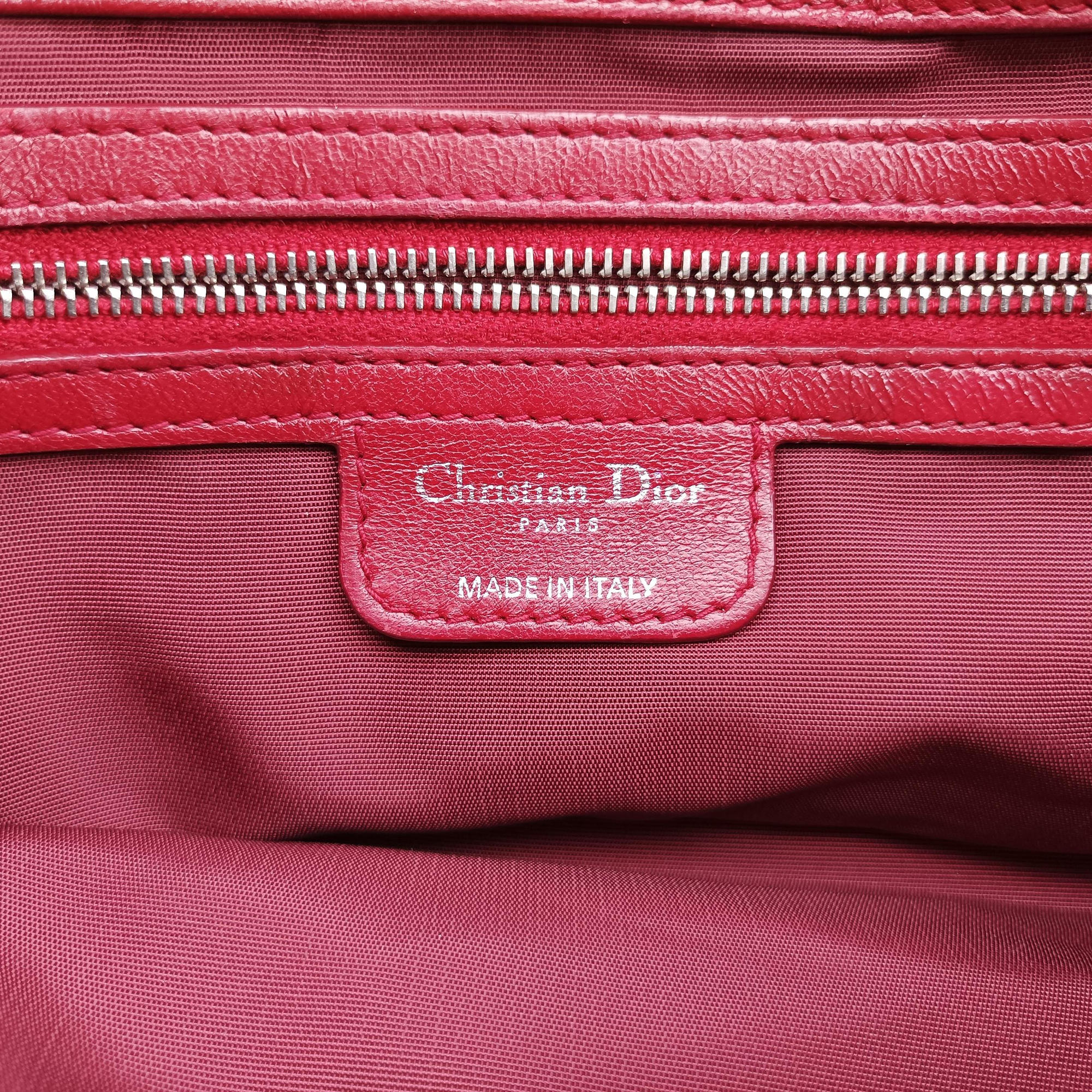 Pre-owned Christian Dior New Rock Cannage Red Lambskin  shoulderbag | stylenewstar