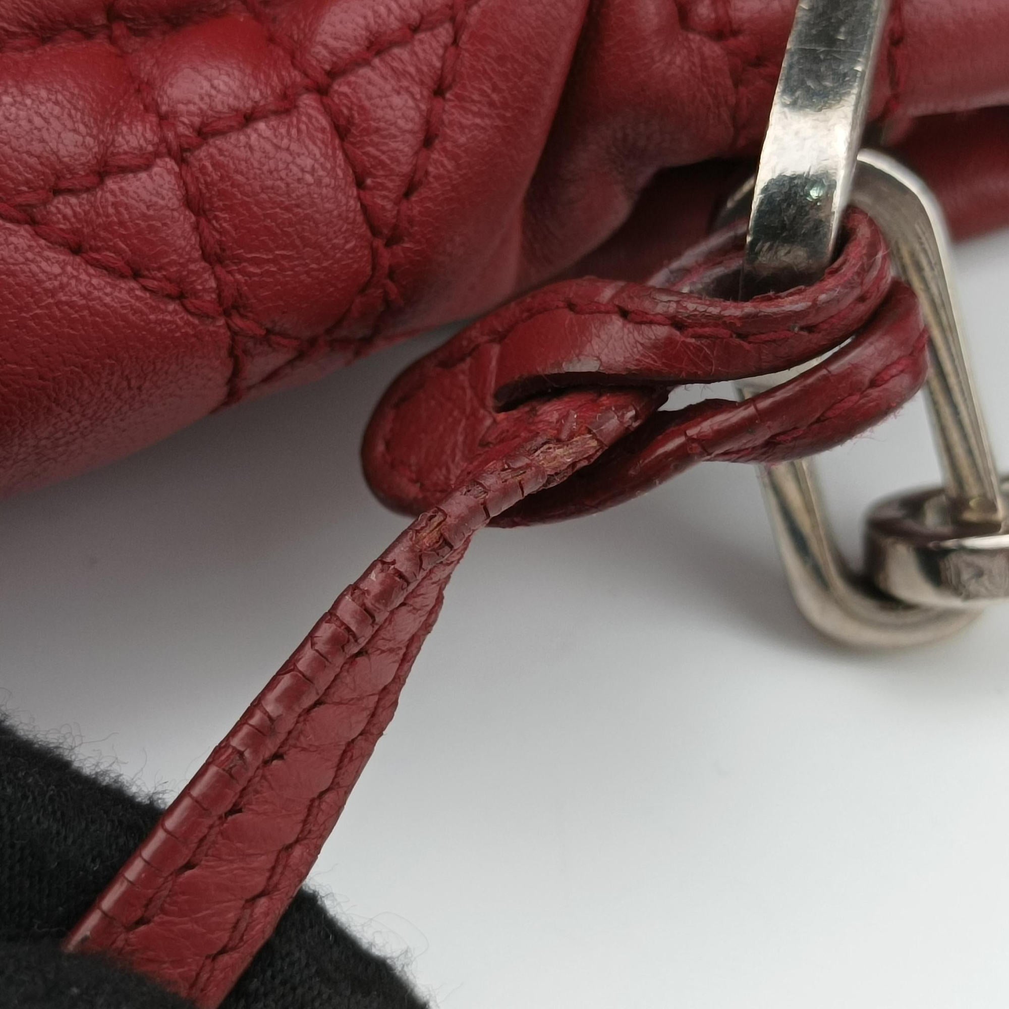 Pre-owned Christian Dior New Rock Cannage Red Lambskin  shoulderbag | stylenewstar