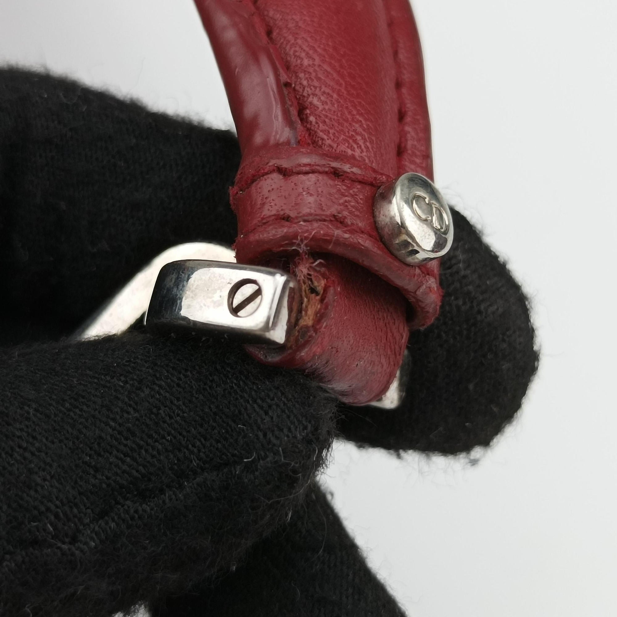 Pre-owned Christian Dior New Rock Cannage Red Lambskin  shoulderbag | stylenewstar