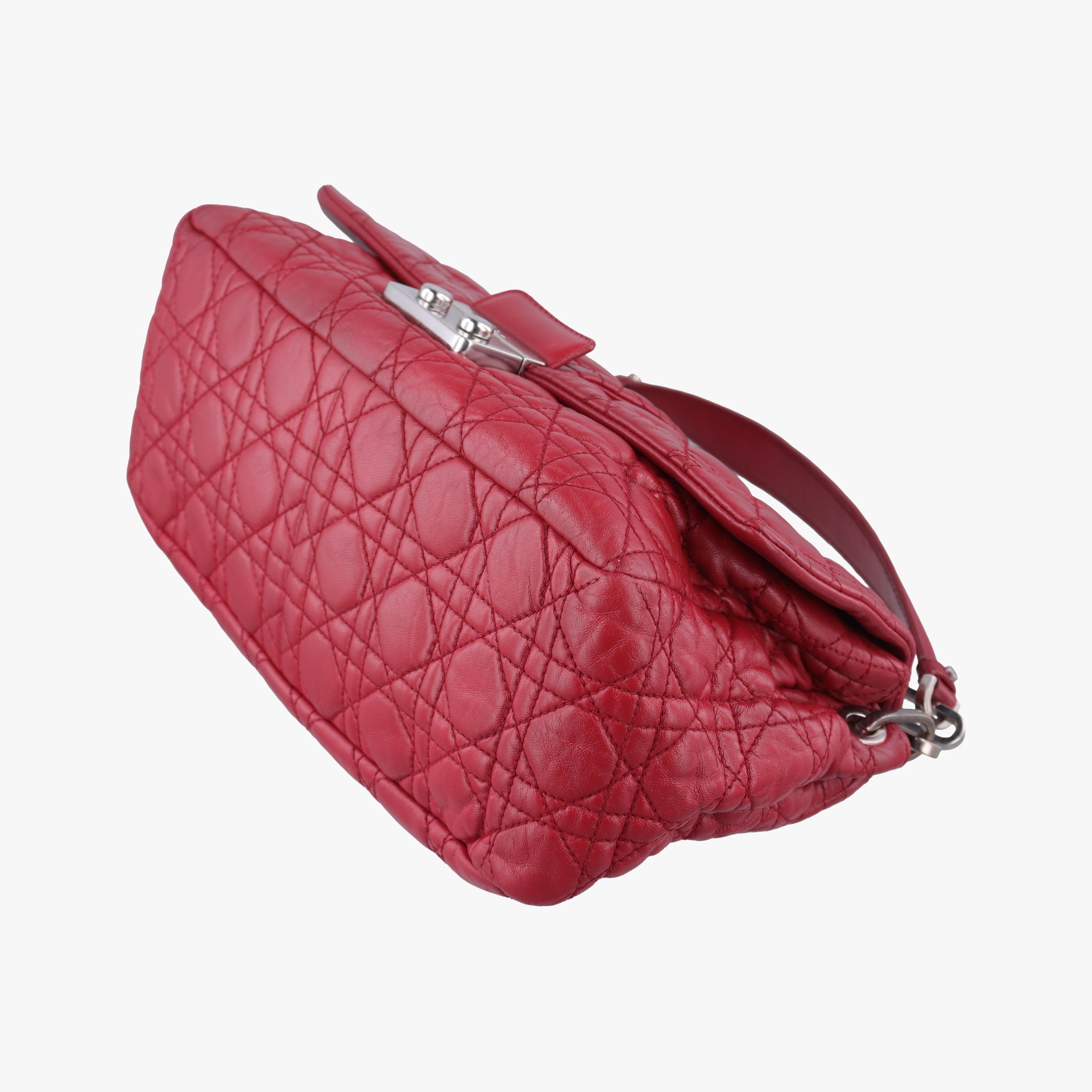 Pre-owned Christian Dior New Rock Cannage Red Lambskin  shoulderbag | stylenewstar