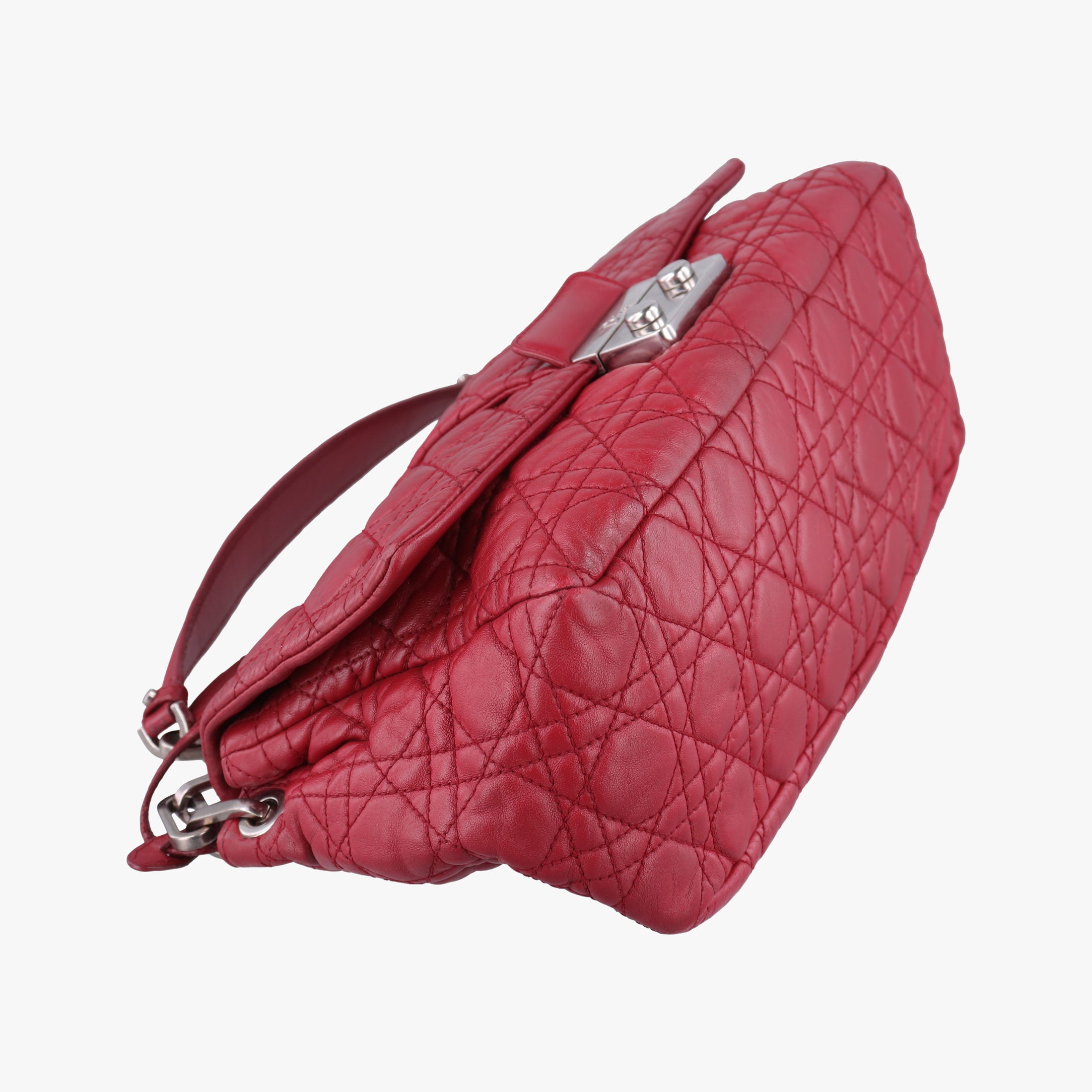 Pre-owned Christian Dior New Rock Cannage Red Lambskin  shoulderbag | stylenewstar