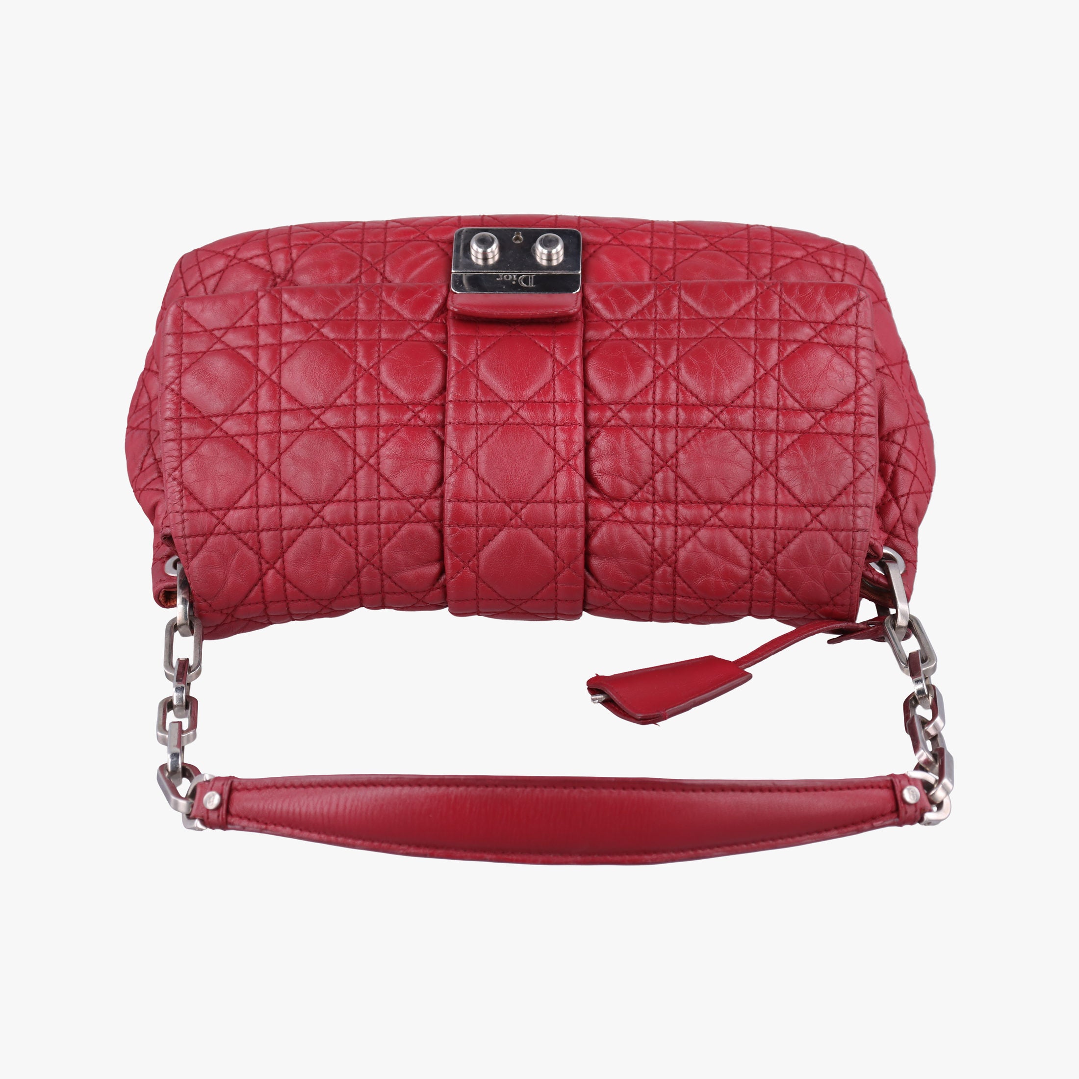 Pre-owned Christian Dior New Rock Cannage Red Lambskin  shoulderbag | stylenewstar