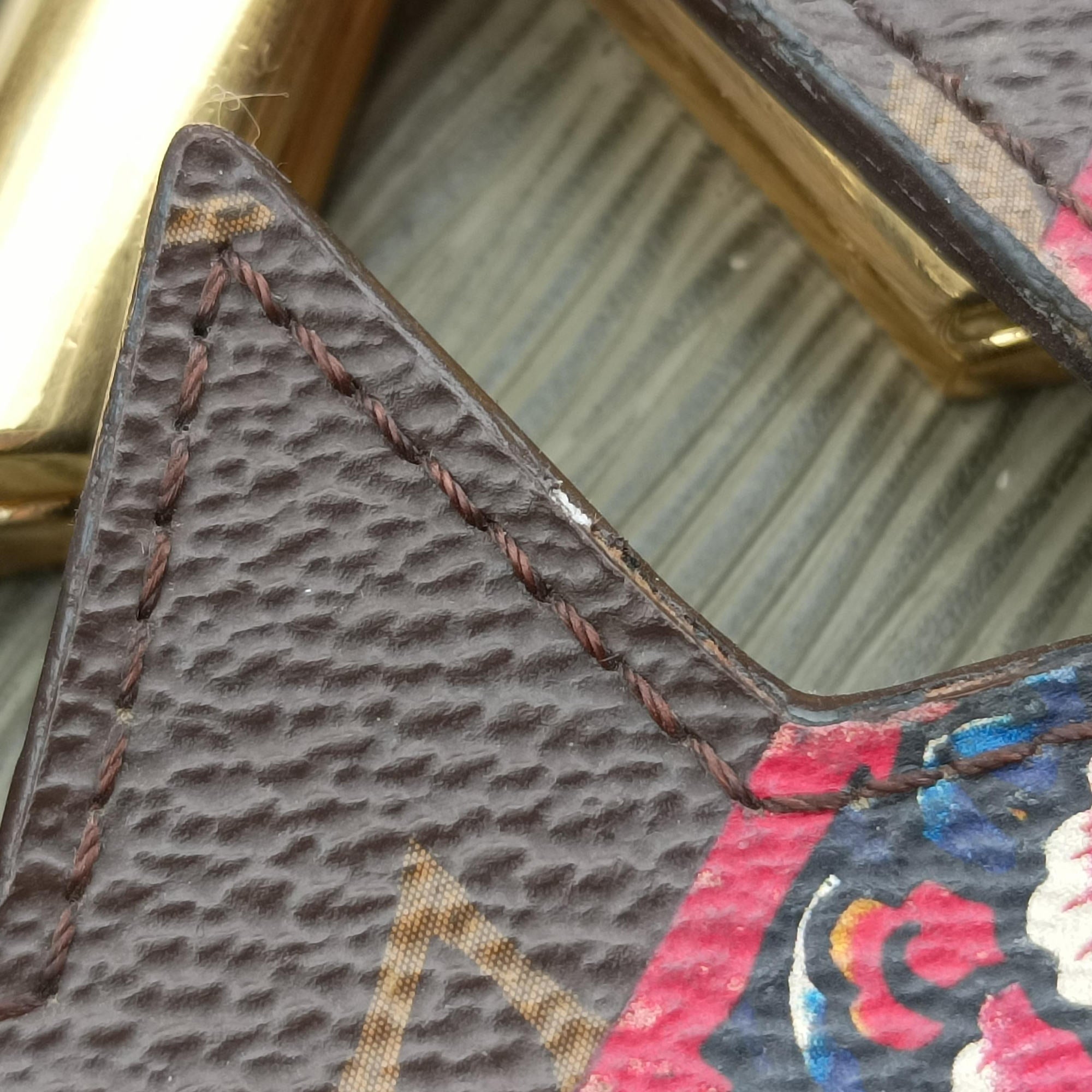 Pre-owned Louis Vuitton Portefeuille Twist kabuki brown×multicolor Monogram Canvas×Epi M67270 shoulderbag | stylenewstar