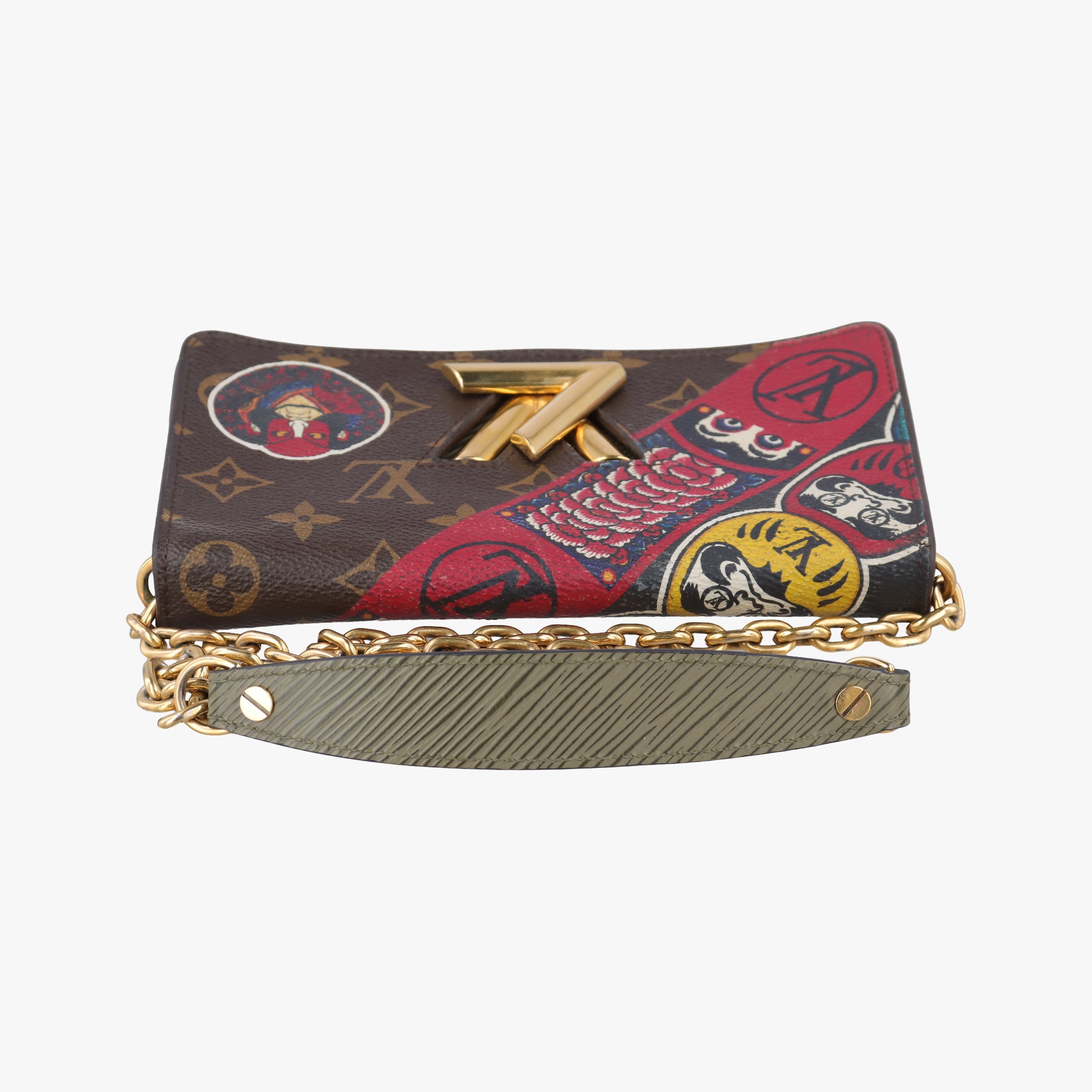 Pre-owned Louis Vuitton Portefeuille Twist kabuki brown×multicolor Monogram Canvas×Epi M67270 shoulderbag | stylenewstar