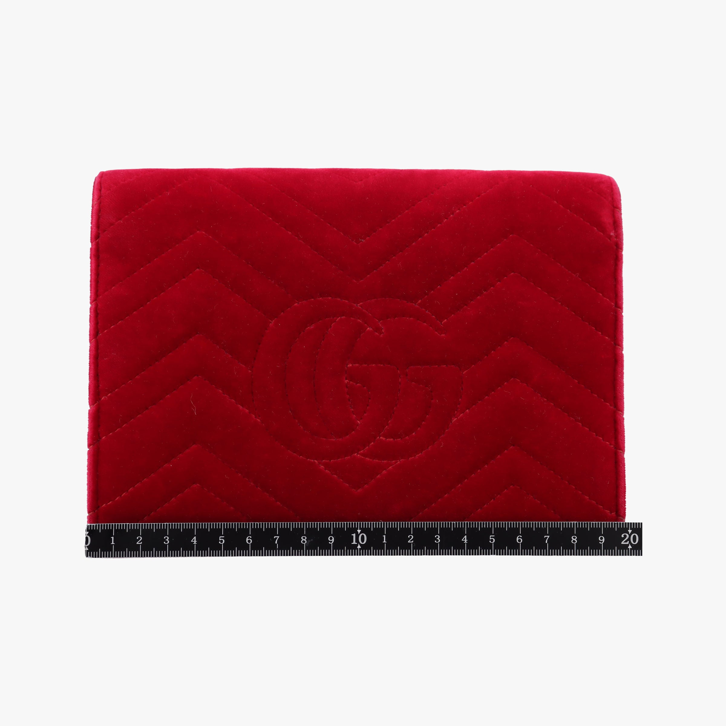 Pre-owned Gucci GG Marmont Red velour 474575 shoulderbag | stylenewstar