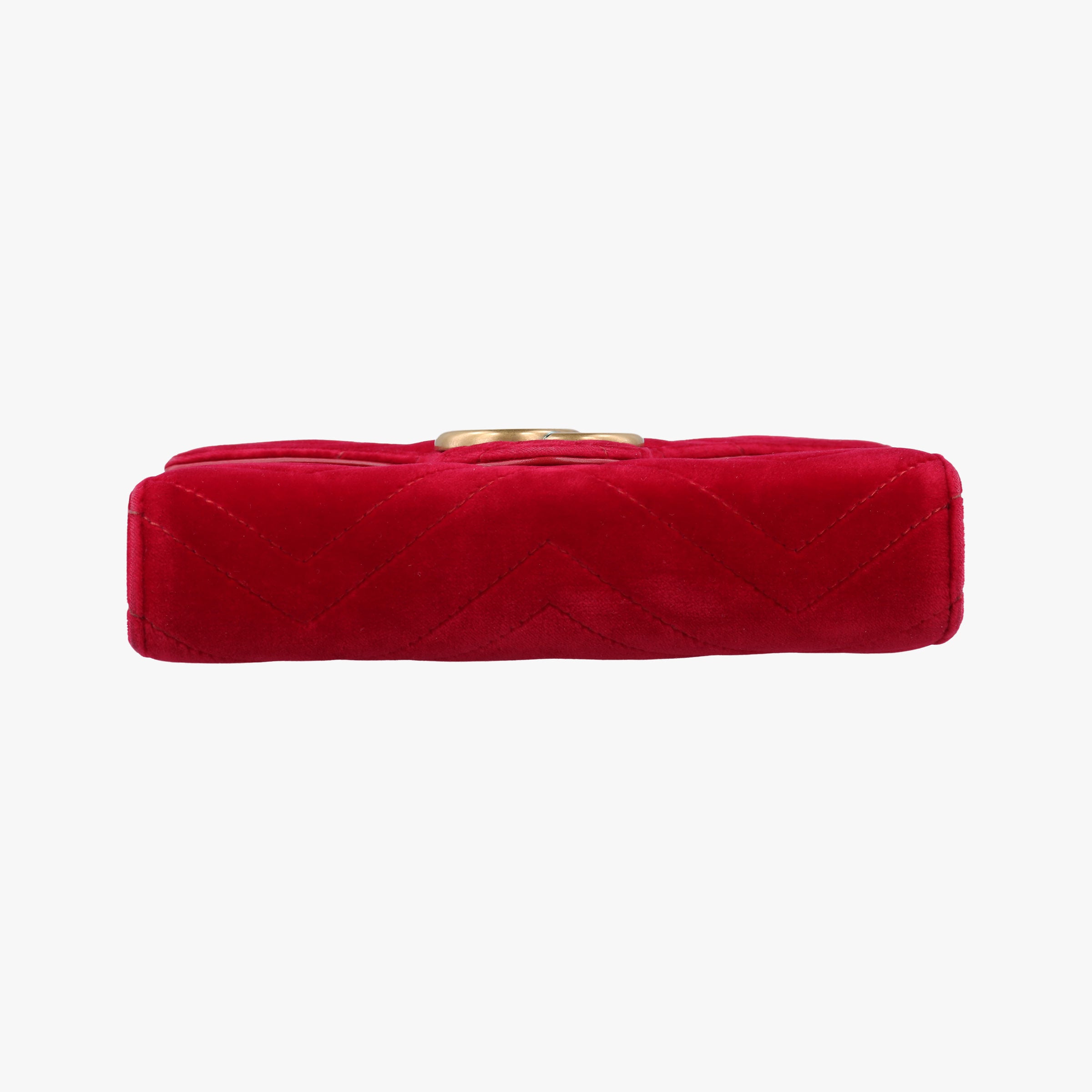 Pre-owned Gucci GG Marmont Red velour 474575 shoulderbag | stylenewstar