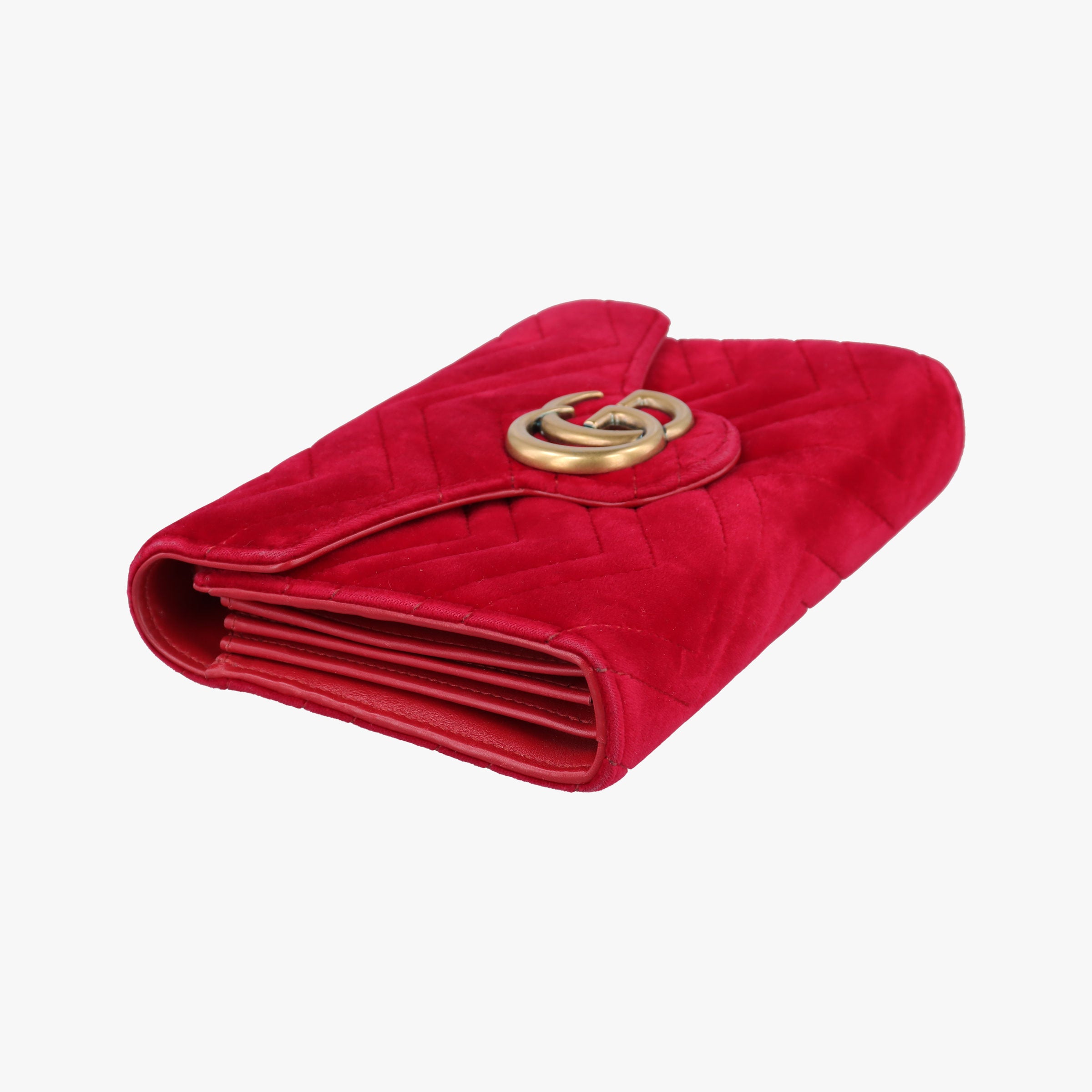 Pre-owned Gucci GG Marmont Red velour 474575 shoulderbag | stylenewstar