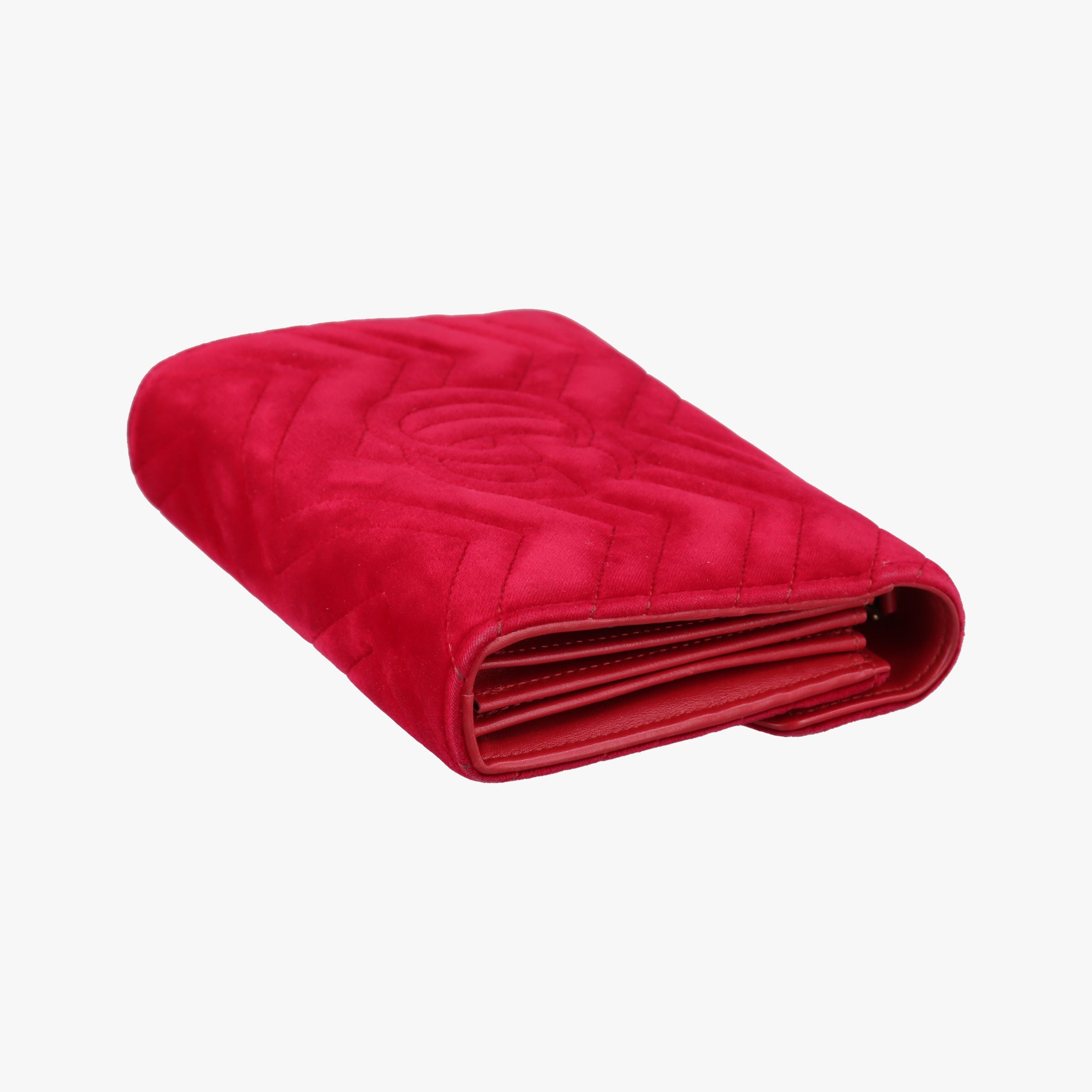 Pre-owned Gucci GG Marmont Red velour 474575 shoulderbag | stylenewstar