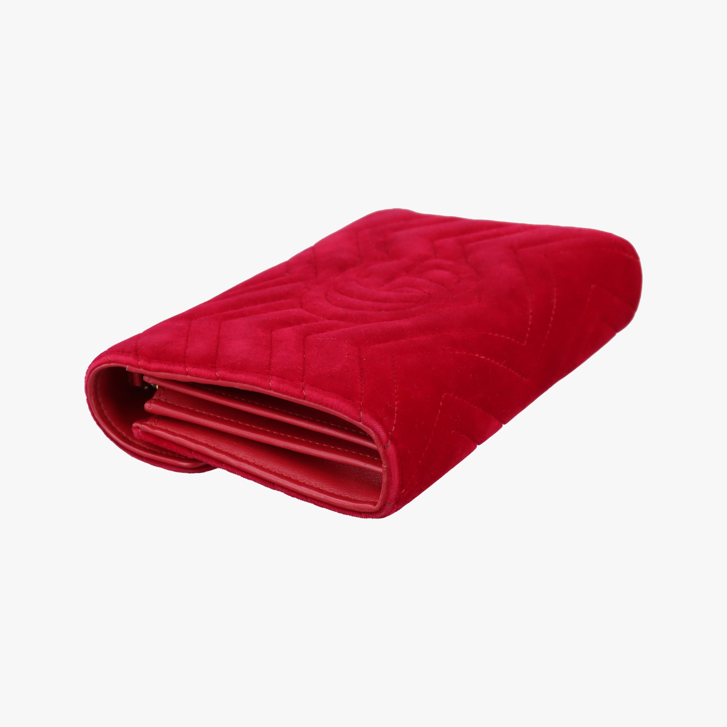 Pre-owned Gucci GG Marmont Red velour 474575 shoulderbag | stylenewstar