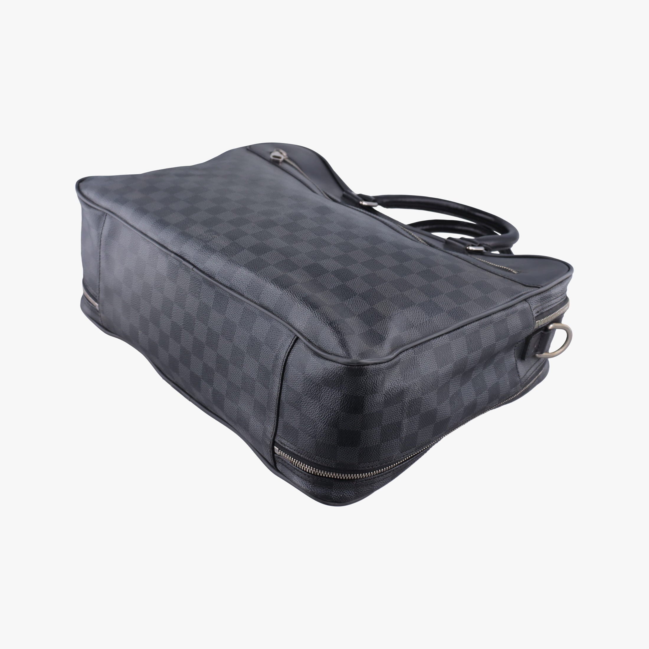 Pre-owned Louis Vuitton Overnight Black×Navy Damier Graphite N41004 handbag | stylenewstar