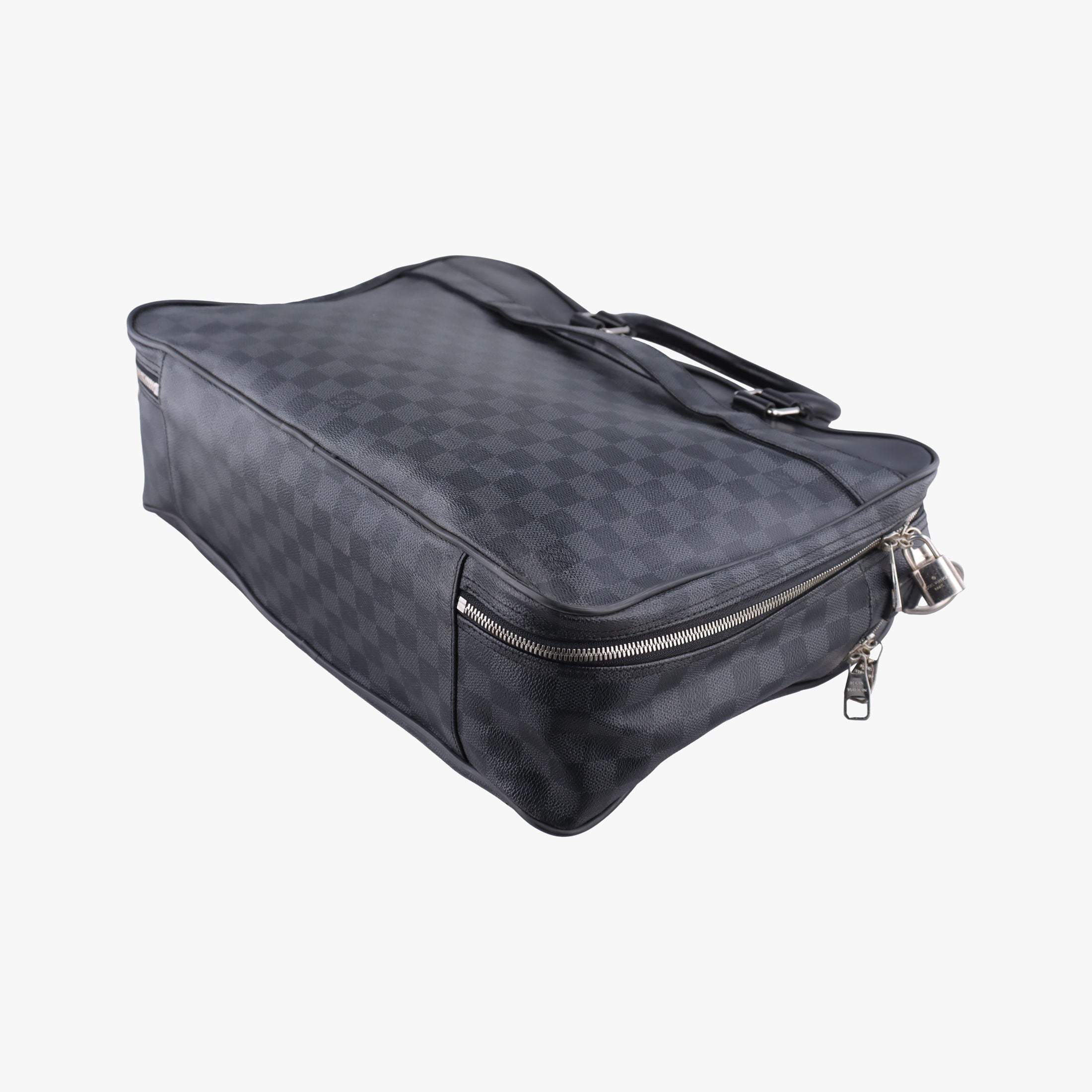 Pre-owned Louis Vuitton Overnight Black×Navy Damier Graphite N41004 handbag | stylenewstar
