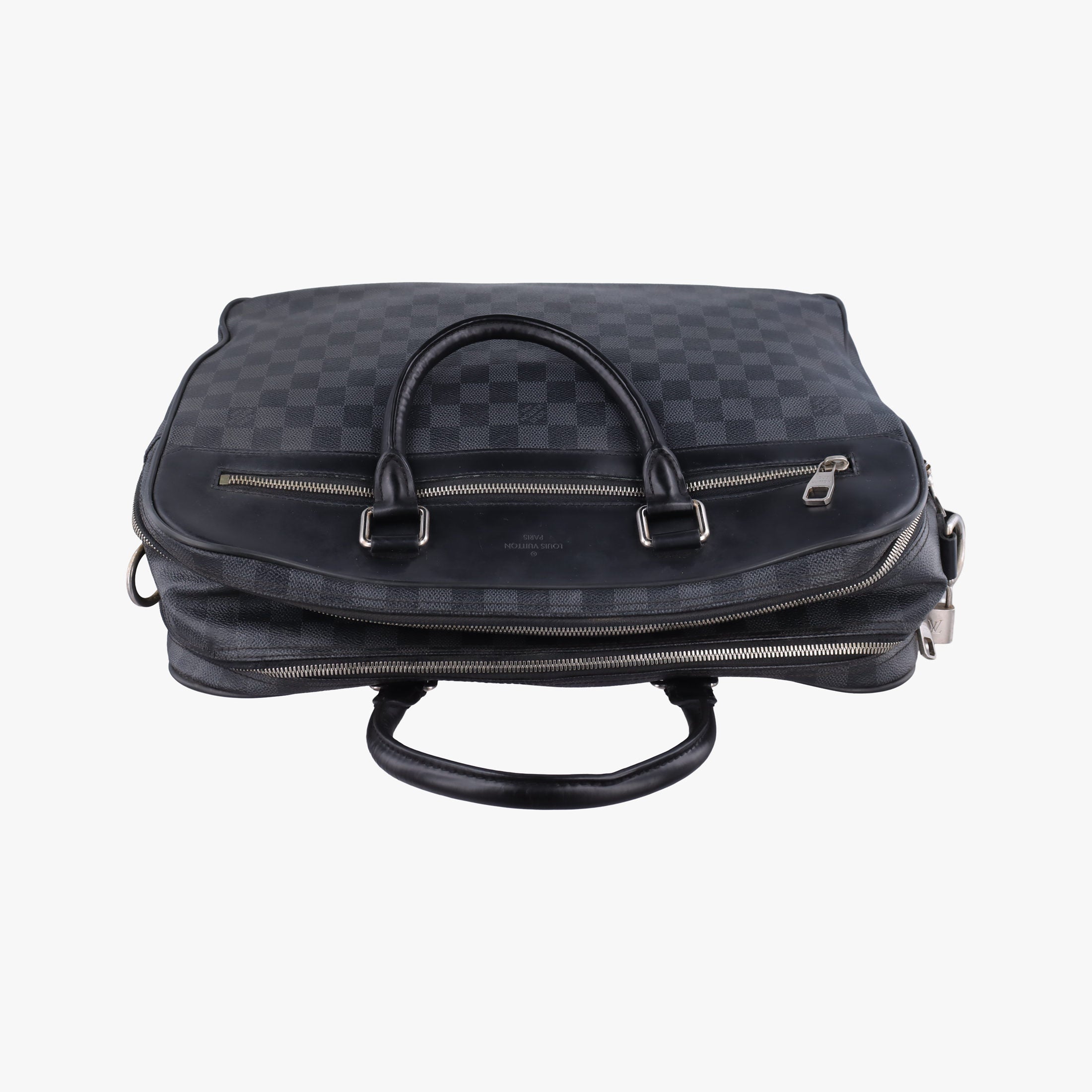 Pre-owned Louis Vuitton Overnight Black×Navy Damier Graphite N41004 handbag | stylenewstar
