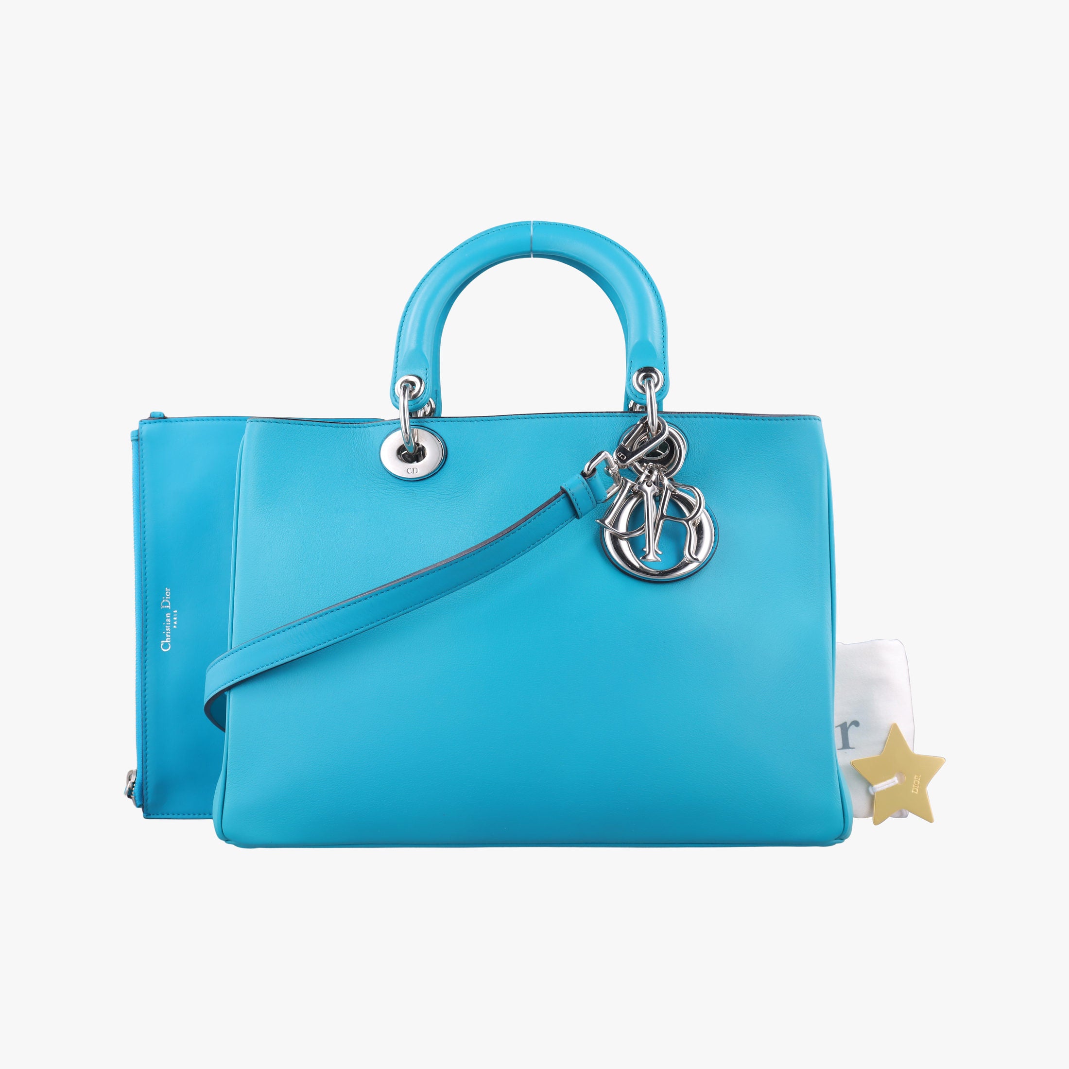 Vintage Christian Dior Diorissimo Blue Leather  shoulderbag | stylenewstar