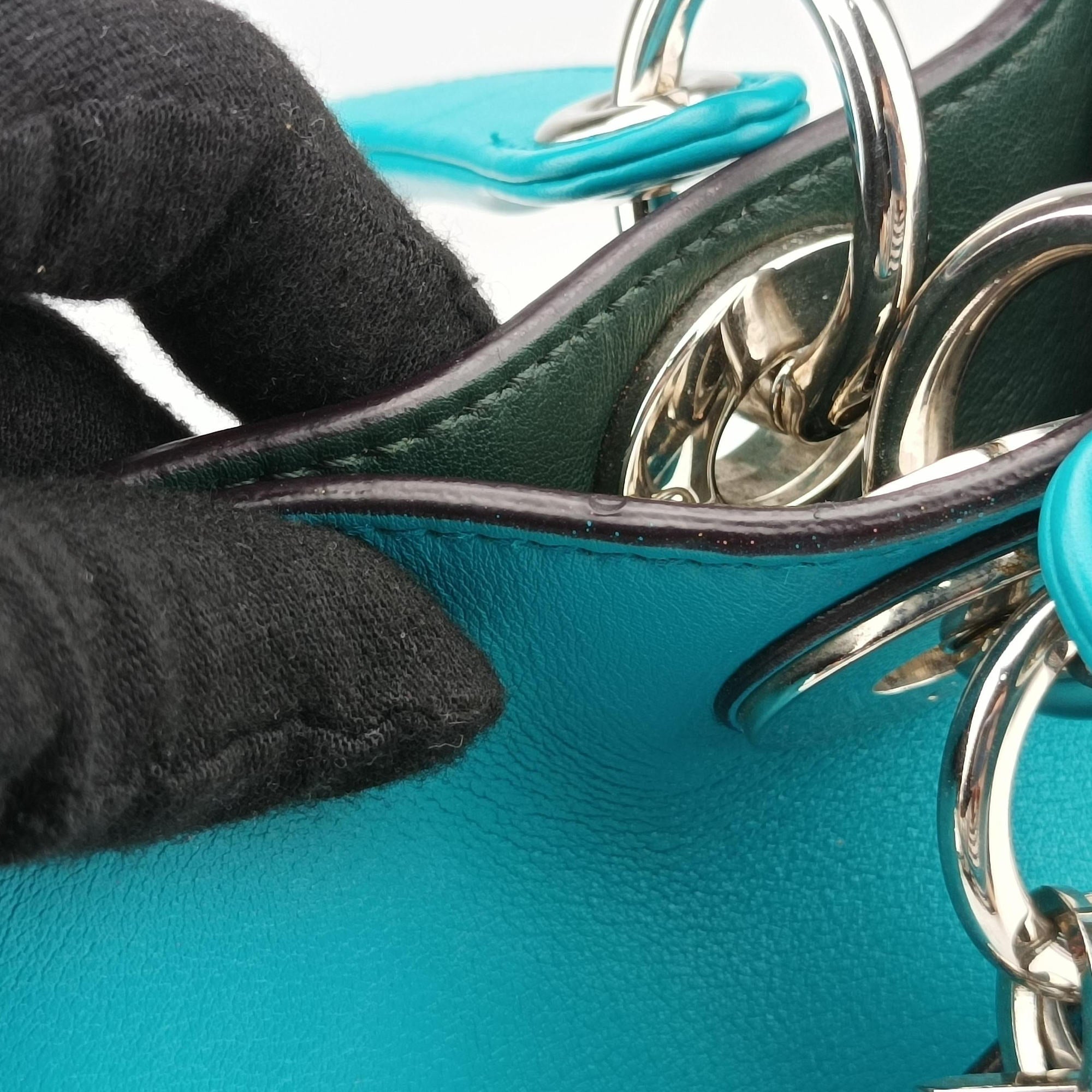 Vintage Christian Dior Diorissimo Blue Leather  shoulderbag | stylenewstar