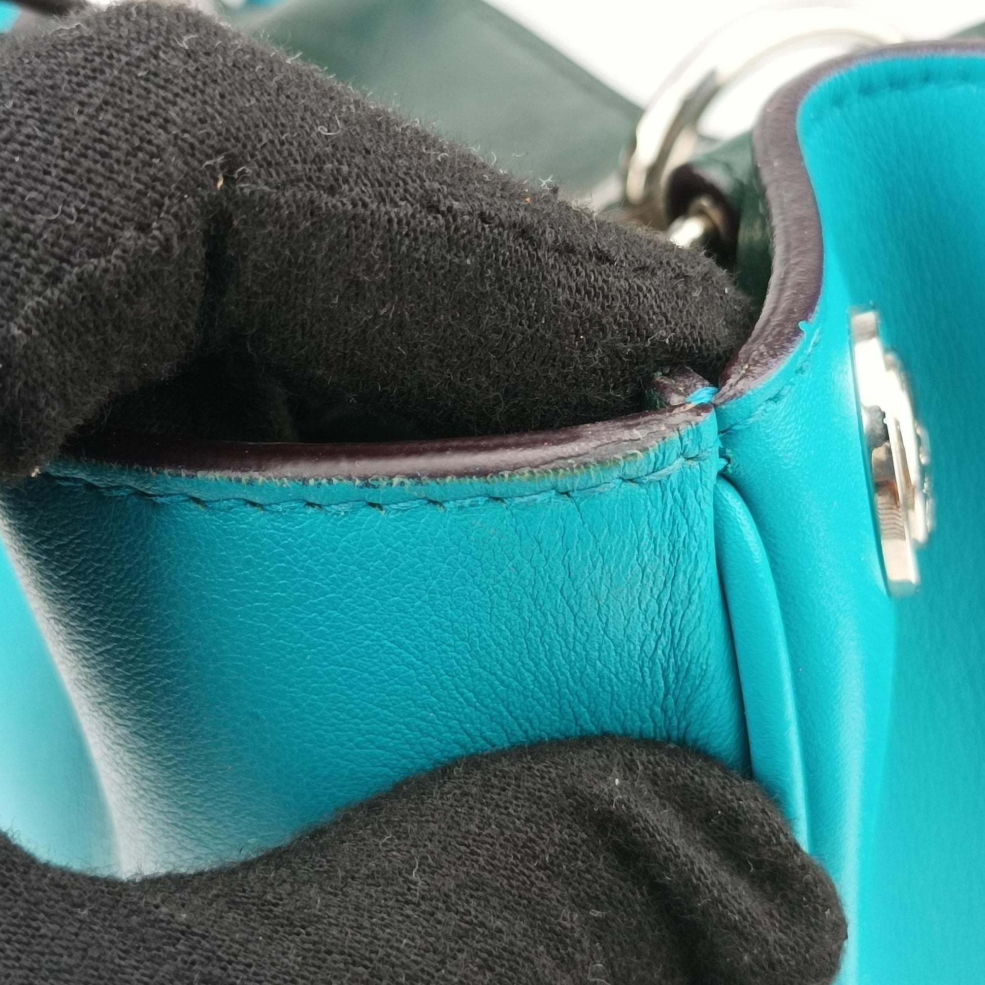 Vintage Christian Dior Diorissimo Blue Leather  shoulderbag | stylenewstar
