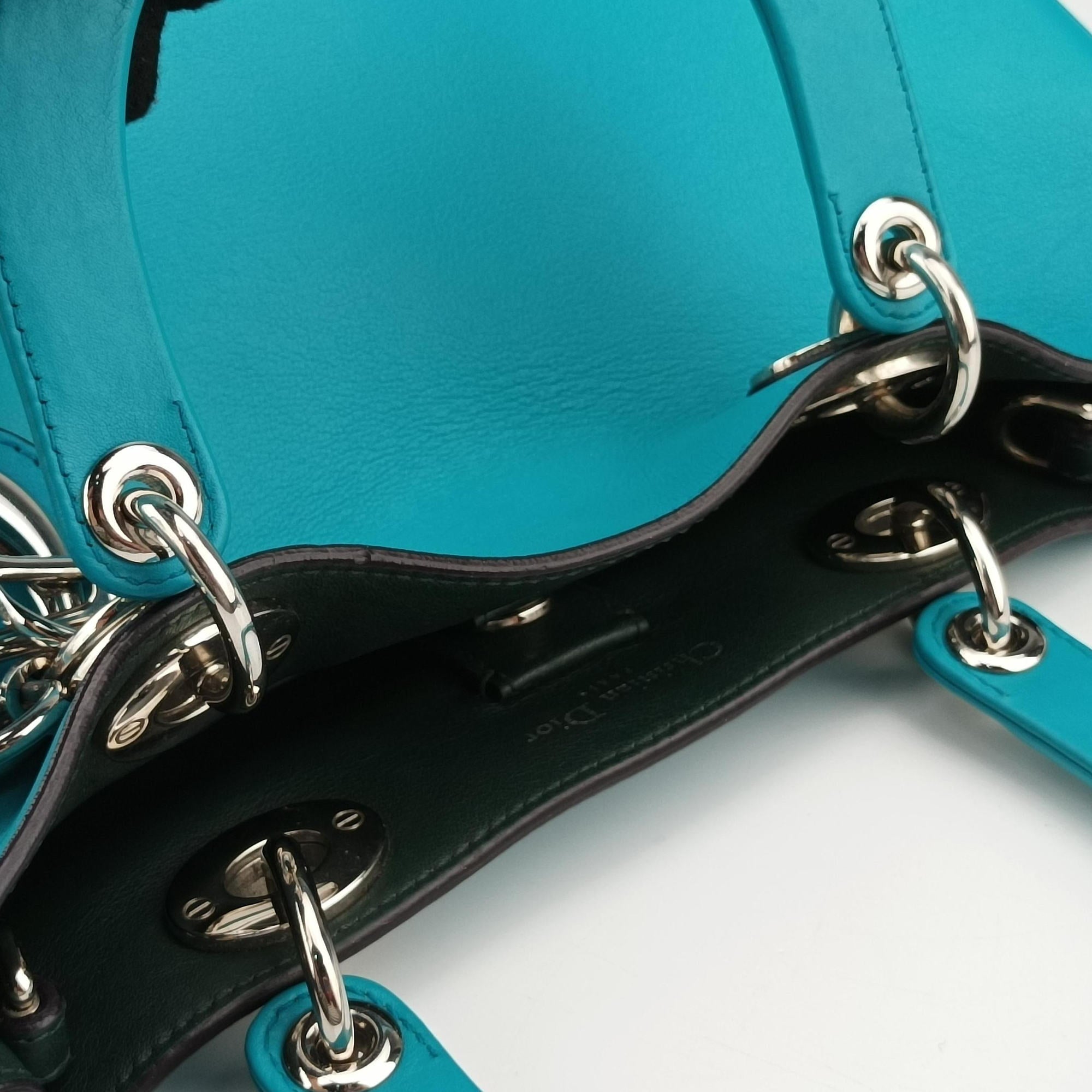 Vintage Christian Dior Diorissimo Blue Leather  shoulderbag | stylenewstar