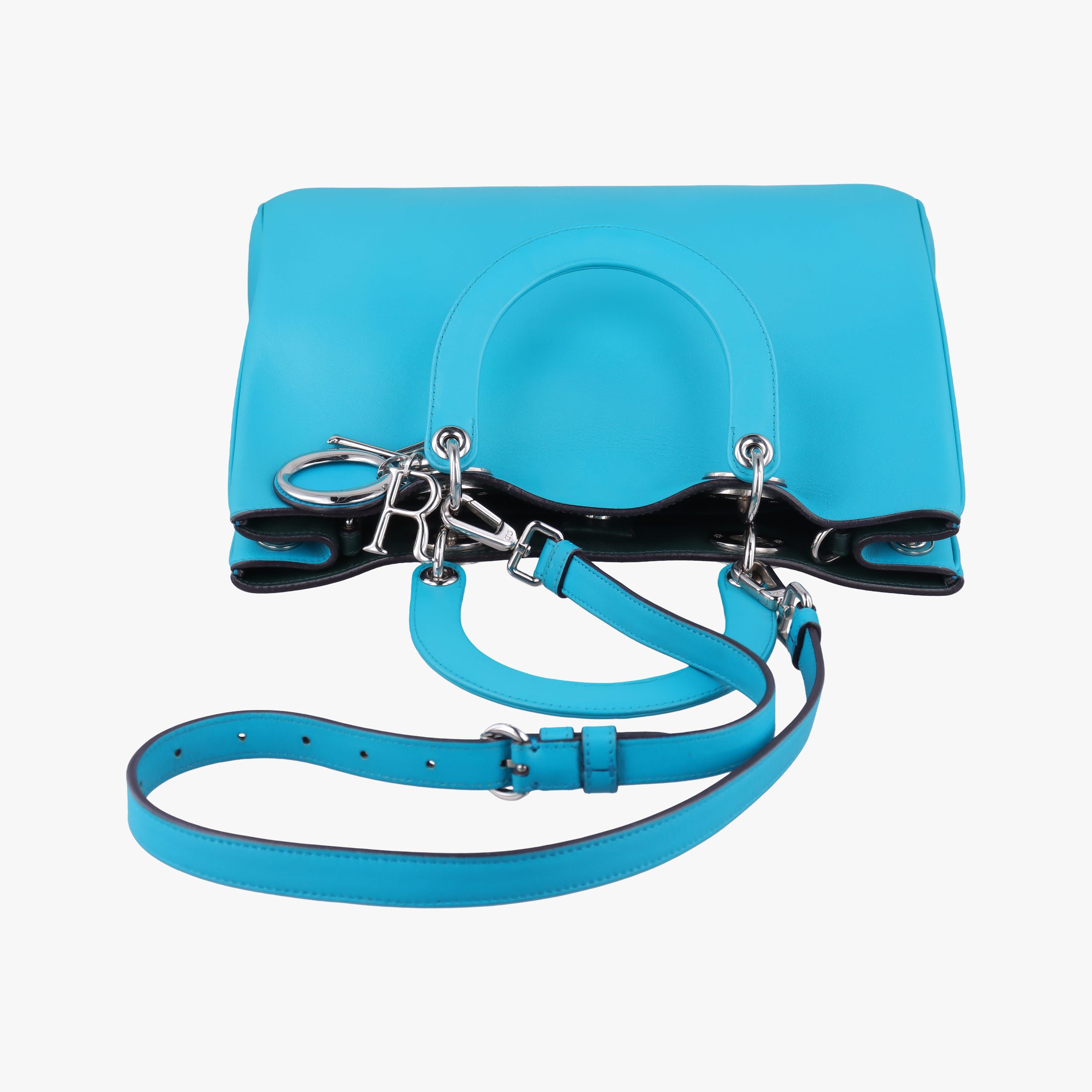 Vintage Christian Dior Diorissimo Blue Leather  shoulderbag | stylenewstar