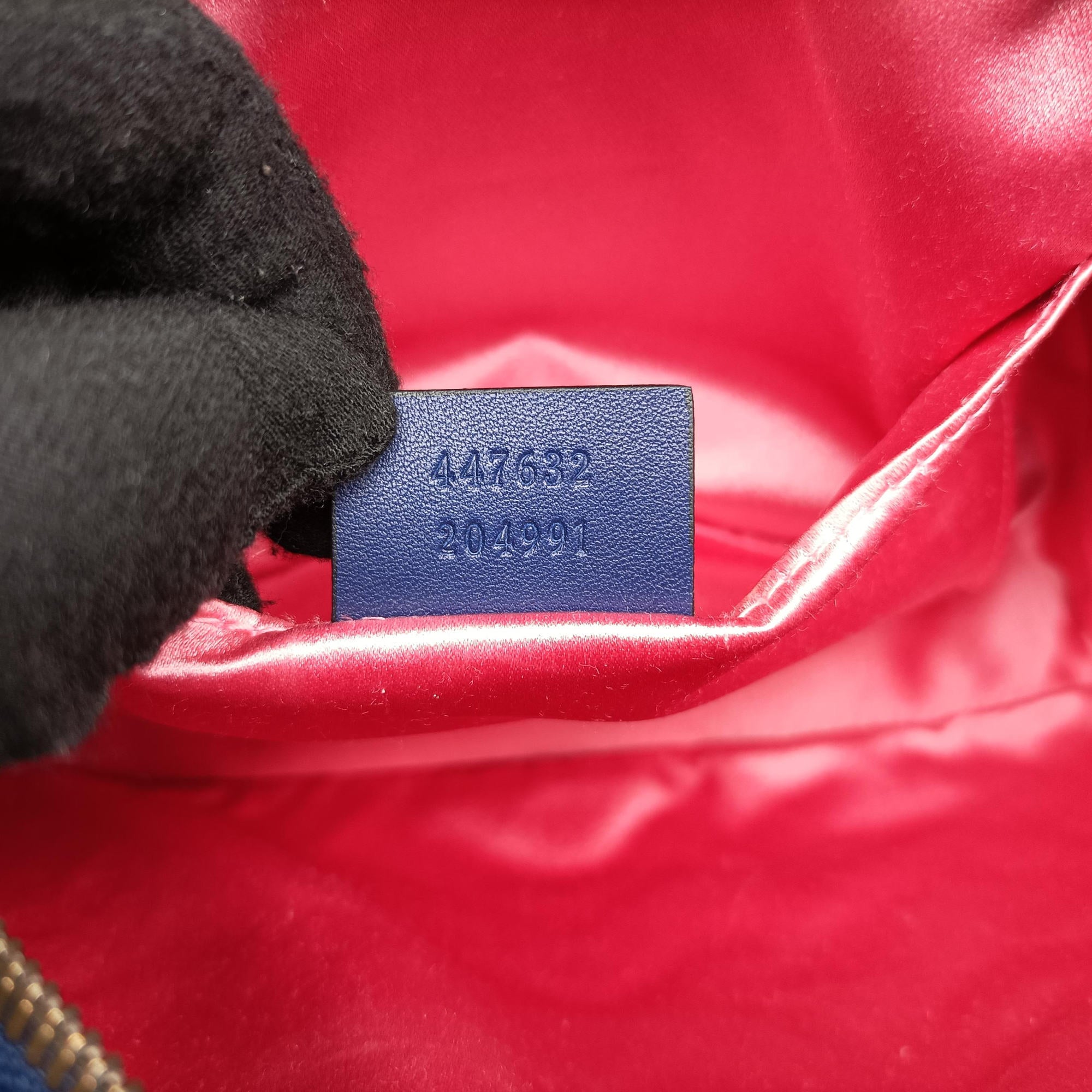 Vintage Gucci GG Marmont Blue velour 447632 shoulderbag | stylenewstar